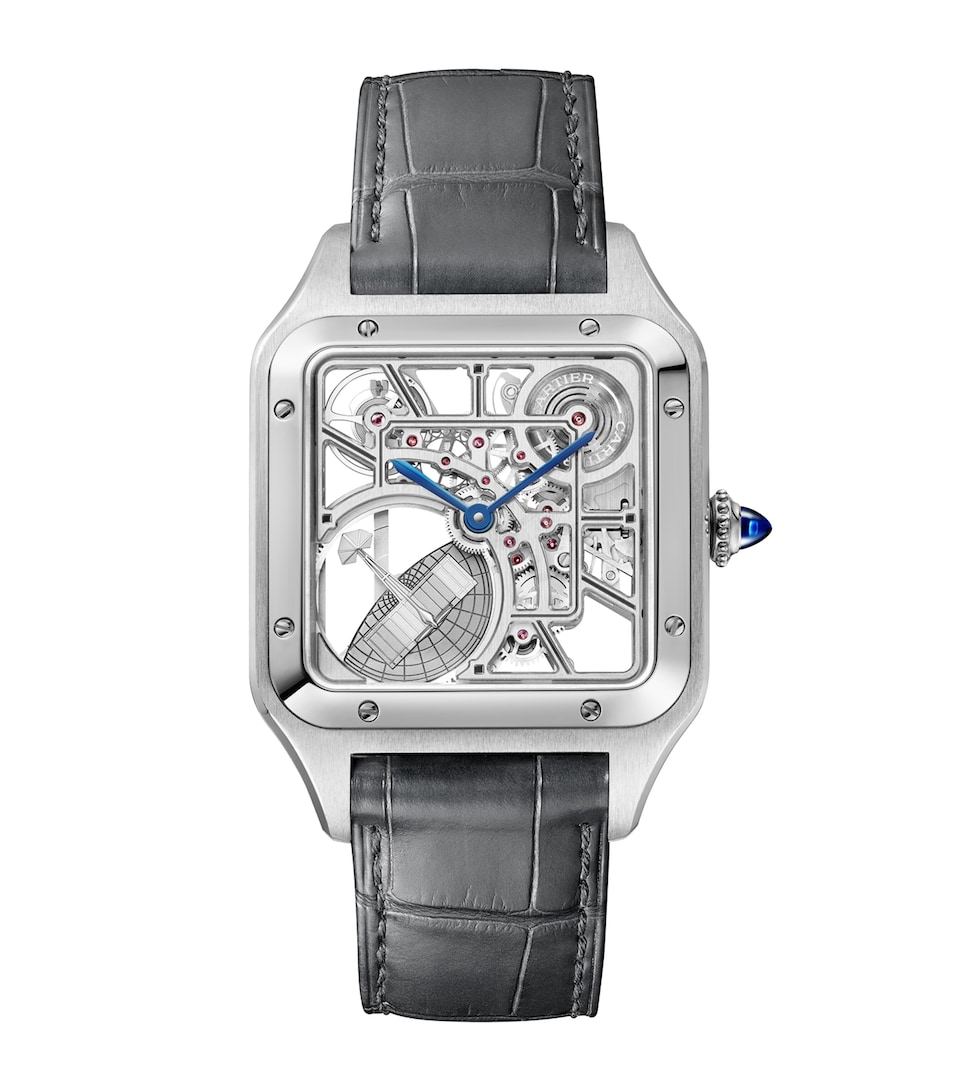 Stainless Steel Santos-Dumont Skeleton Watch 31mm
