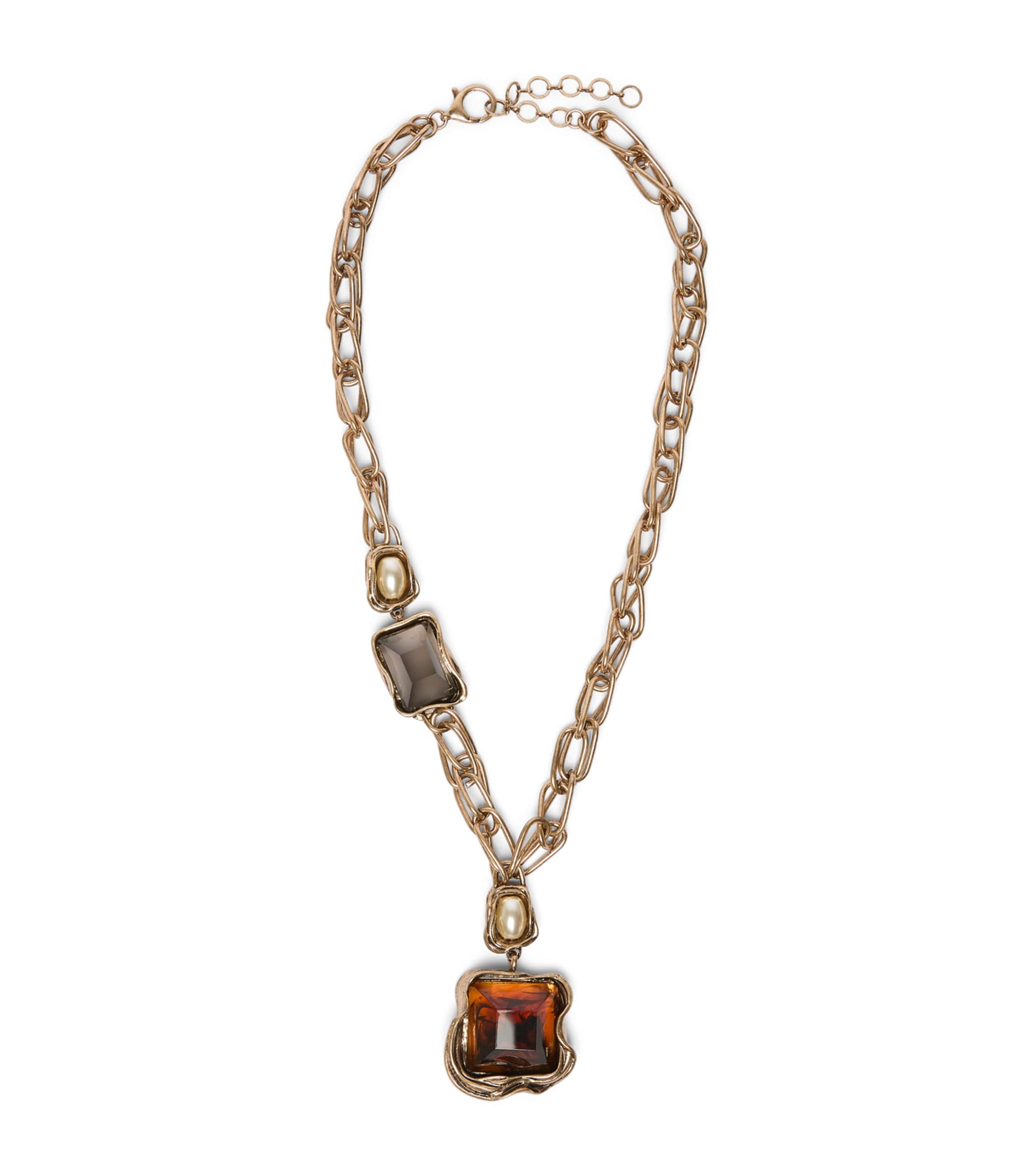Weekend Max Mara Resin Chain Necklace In Gold