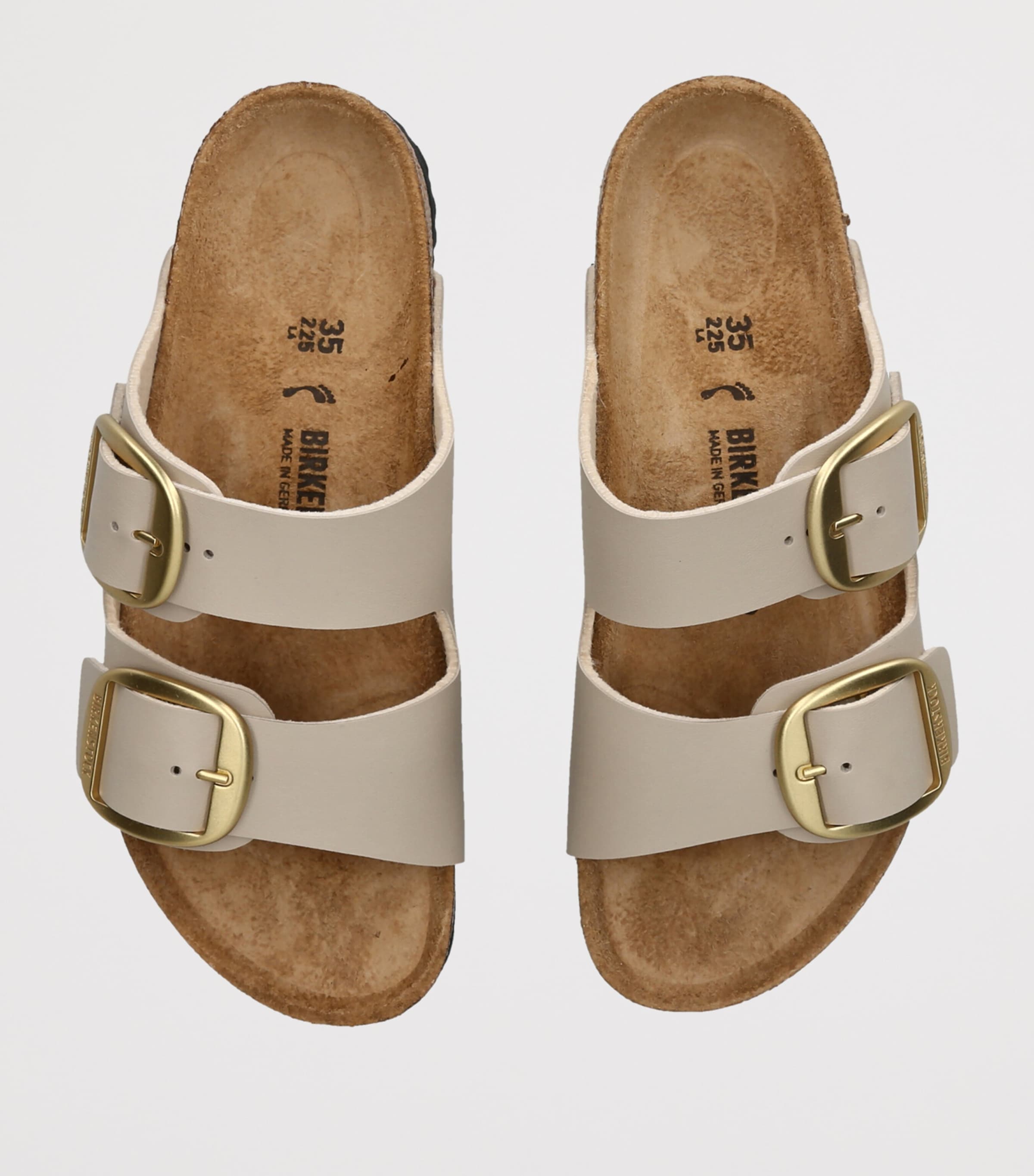 Birkenstock Kids Leather Arizona Big Buckle Sandals Beige Image 3