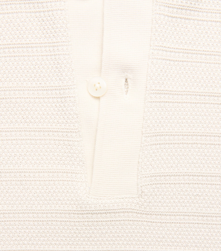 Samsøe Samsøe Mens Organic Cotton Rib-Kit Sajase Polo Shirt Silver Birch Image 6