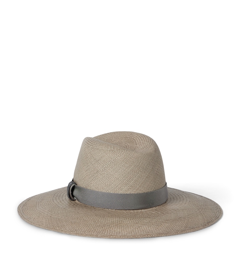 Brunello Cucinelli Straw Trilby Hat Image 1