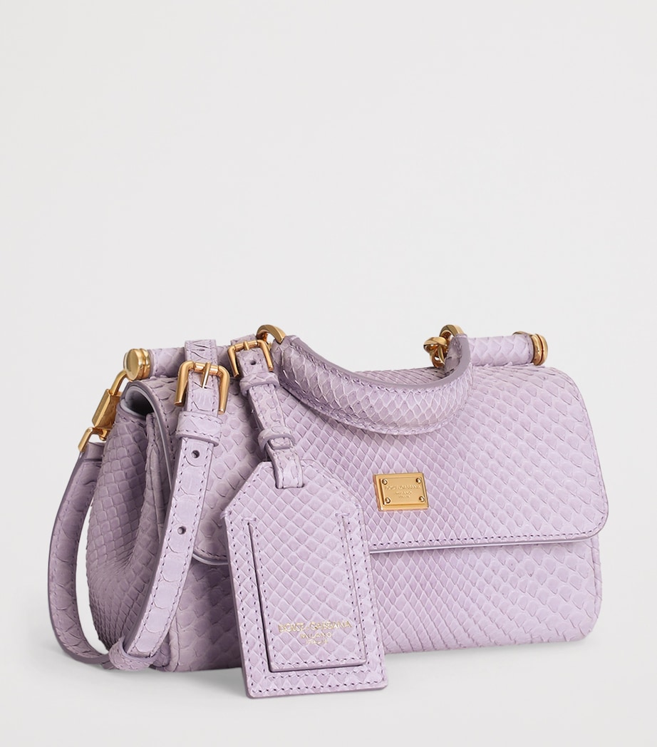 Dolce&Gabbana Mini Python Leather My Sicily Top-Handle Bag Lilac Image 2