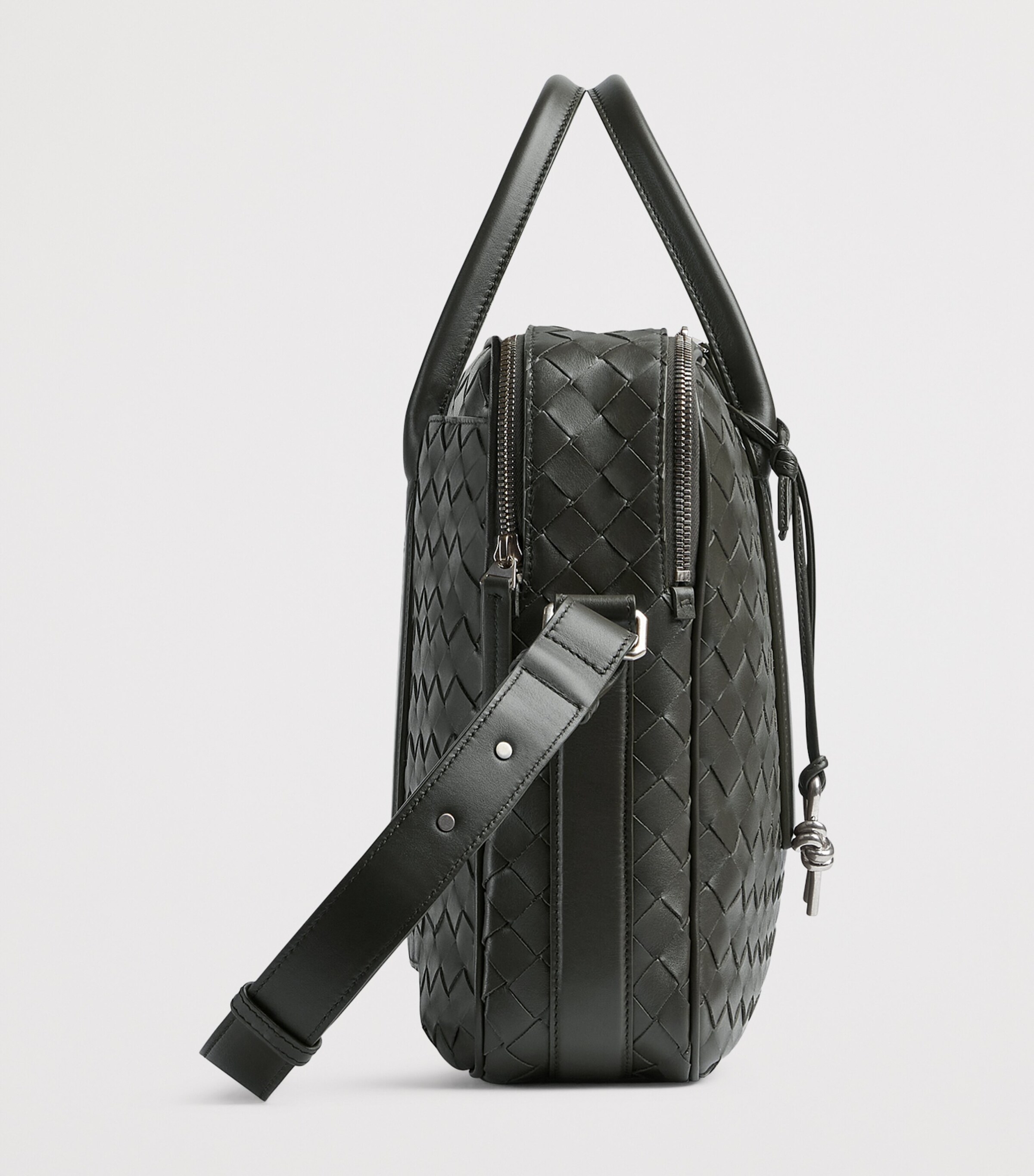 Bottega Veneta Green Leather Intrecciato Getaway Briefcase