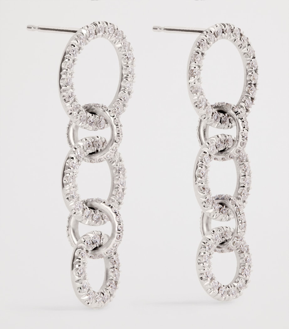 White Gold and Diamond Talan Link Earrings WHITE GOLD Image 3