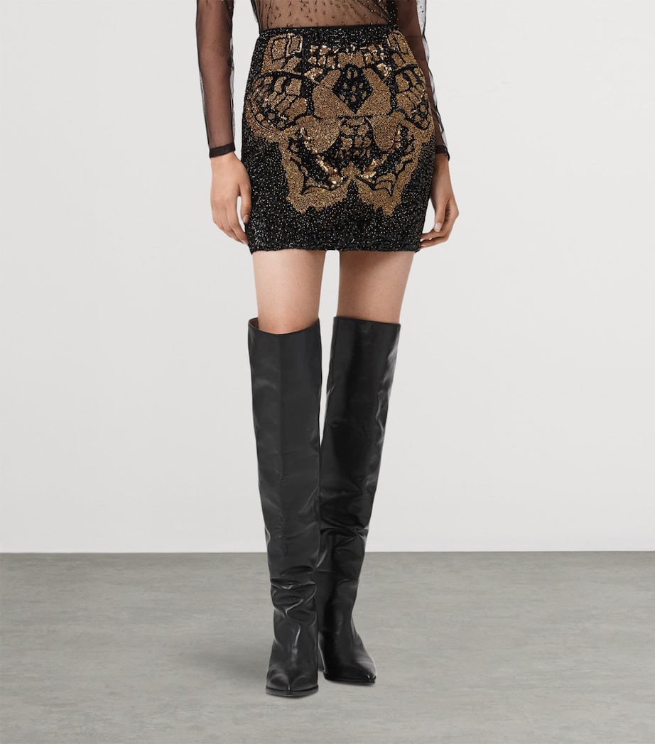 Embellished Jamilia Mini Skirt BLACK/GOLD Image 3