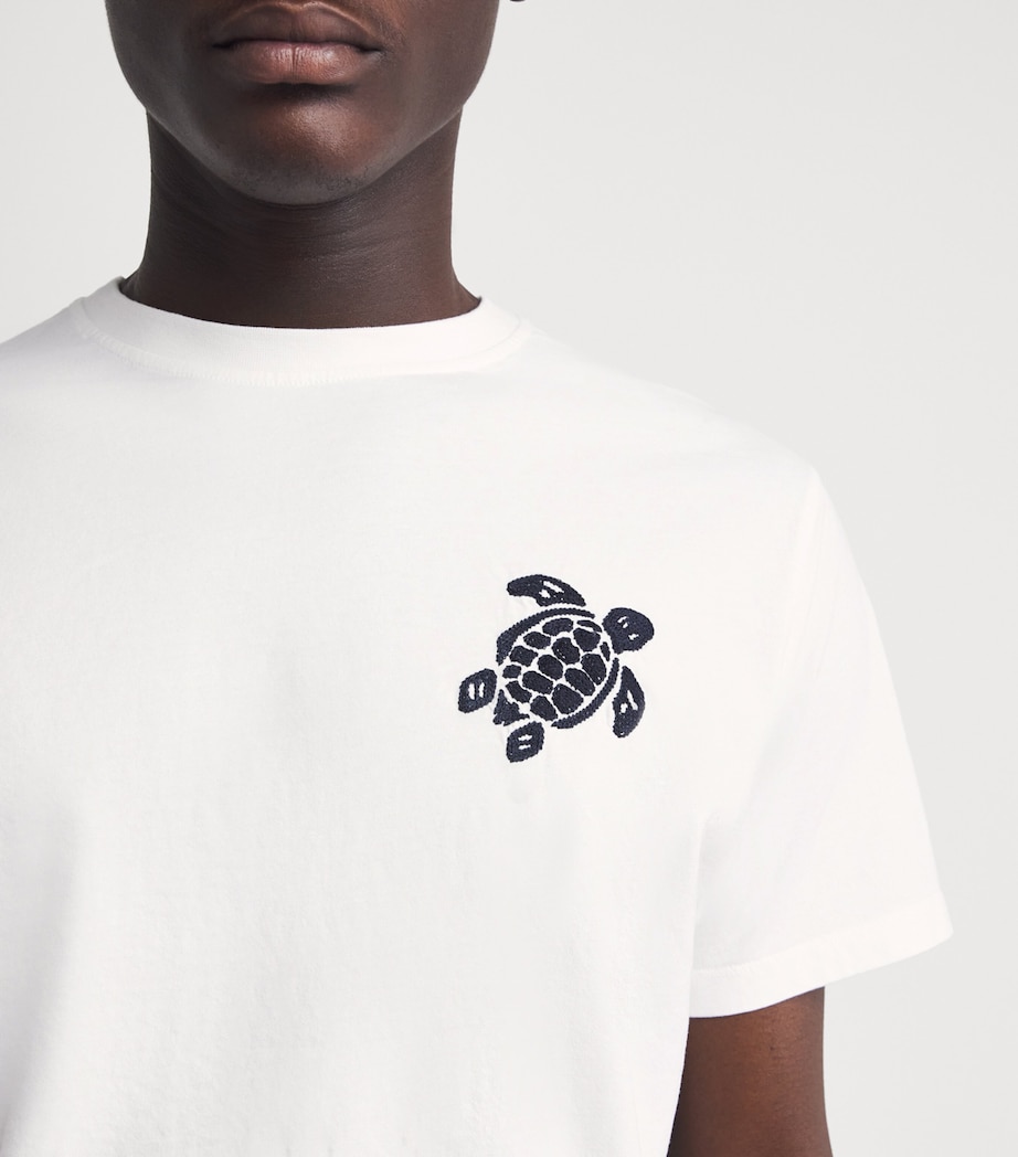 Vilebrequin Mens Organic Cotton Turtle T-Shirt Blanc Image 3