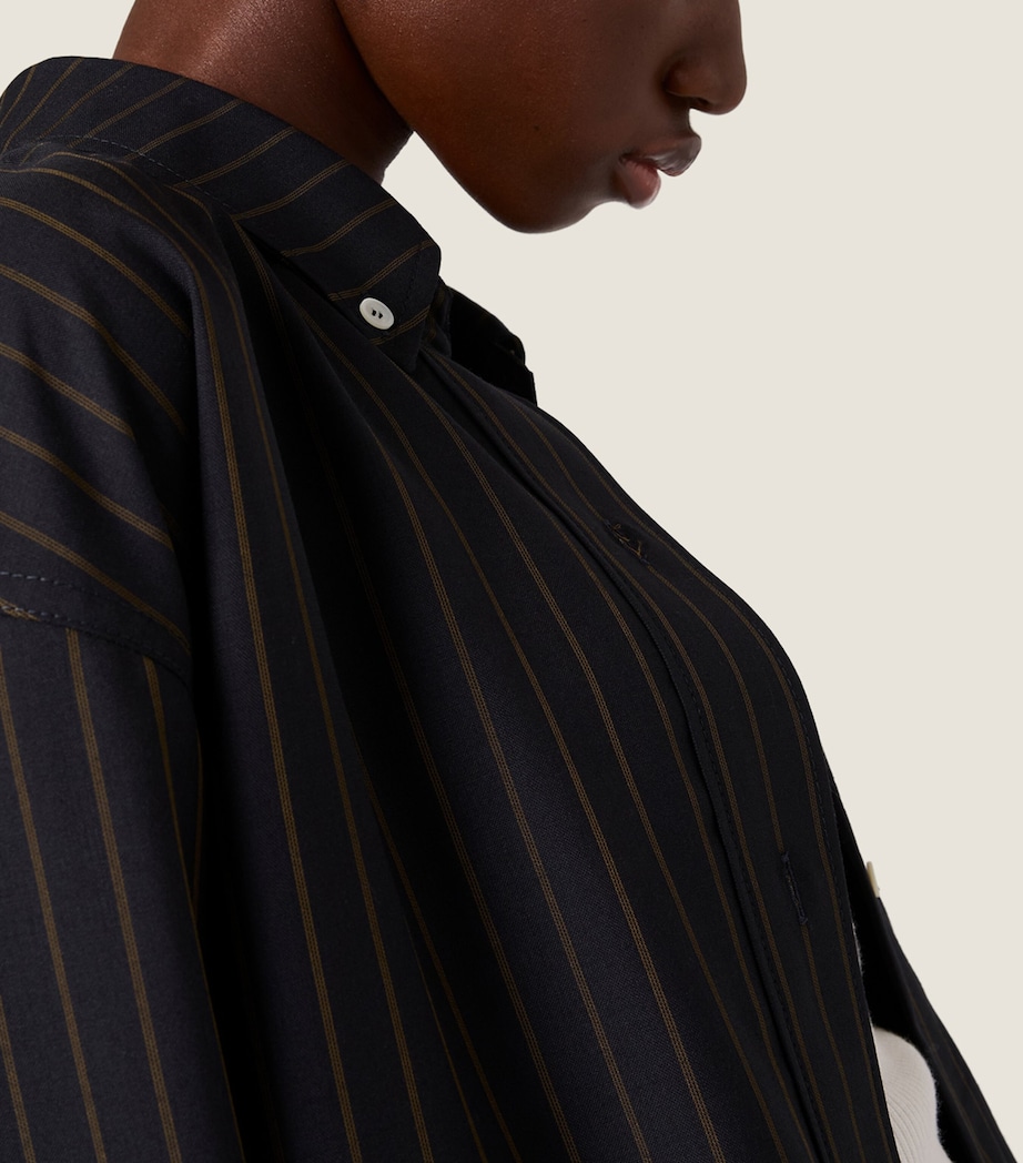 Miu Miu Womens Pinstripe Blouson Jacket Image 5