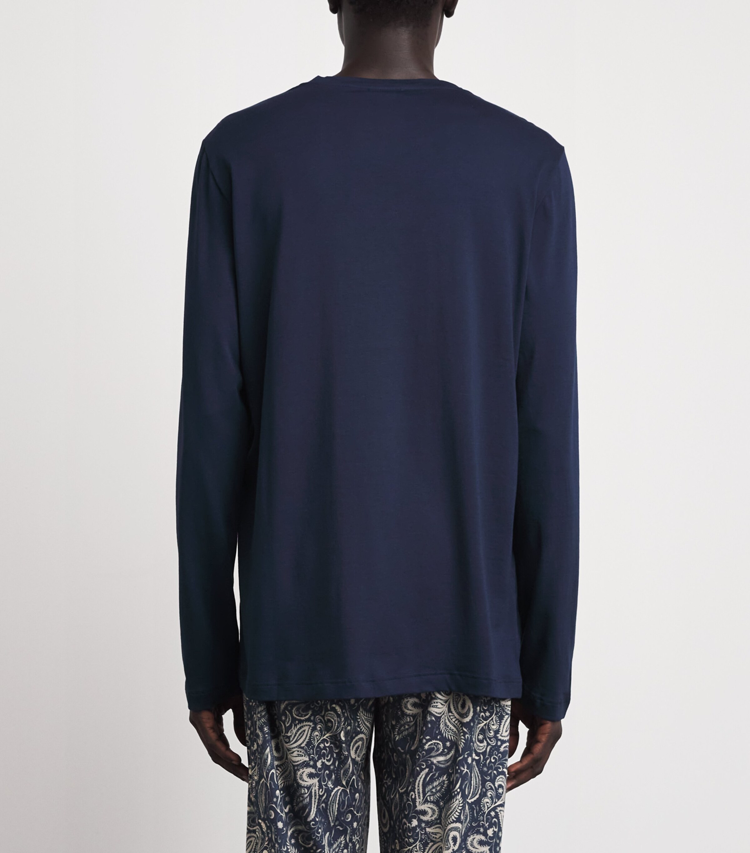 Hanro Mens Cotton Night & Day T-Shirt Deep Navy Image 5