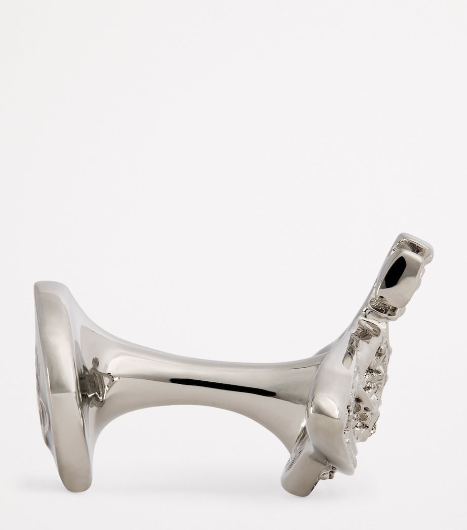 Mini Bas Relief Orb Cufflinks P116 PLTNM/CRYSTAL Image 4