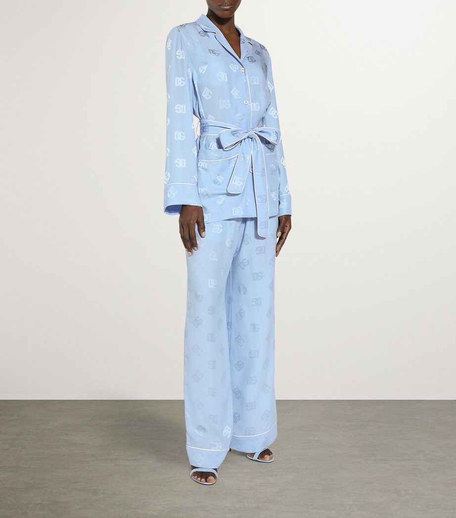 Silk Logo Pyjama Shirt F3981- LILAC Image 5