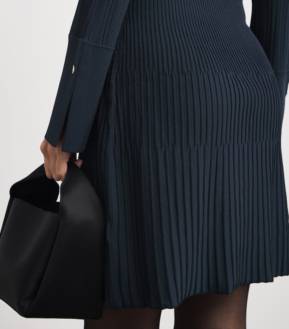 Ribbed Lauper Mini Dress NAVY Image 6