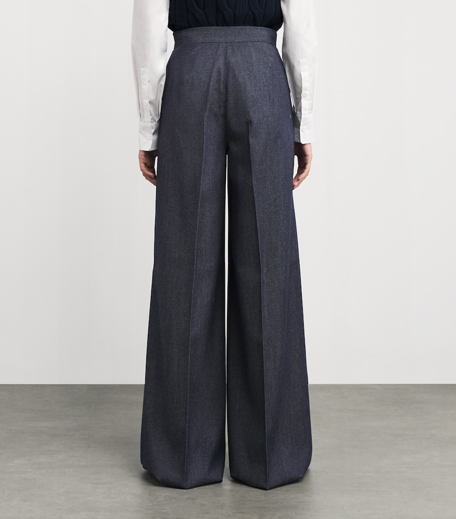 Virgin Wool Wide-Leg Trousers ULTRAMARINE Image 4