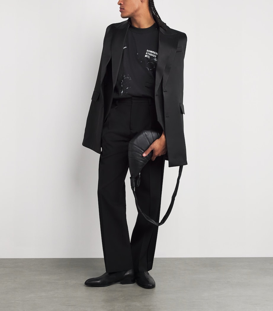 Cotton Paint-Splatter Staff T-Shirt OLD BLACK Image 2