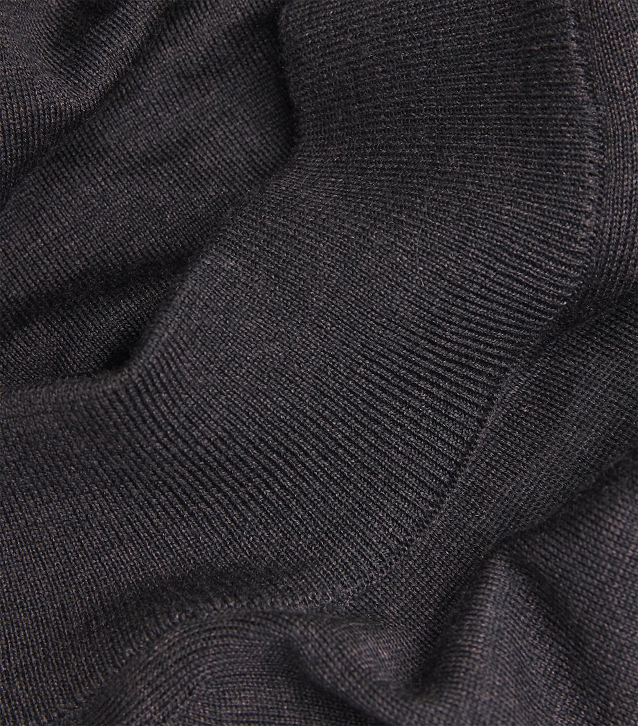 Pal Zileri Mens Wool-Silk Funnel-Neck Sweater Dark Grey Image 6
