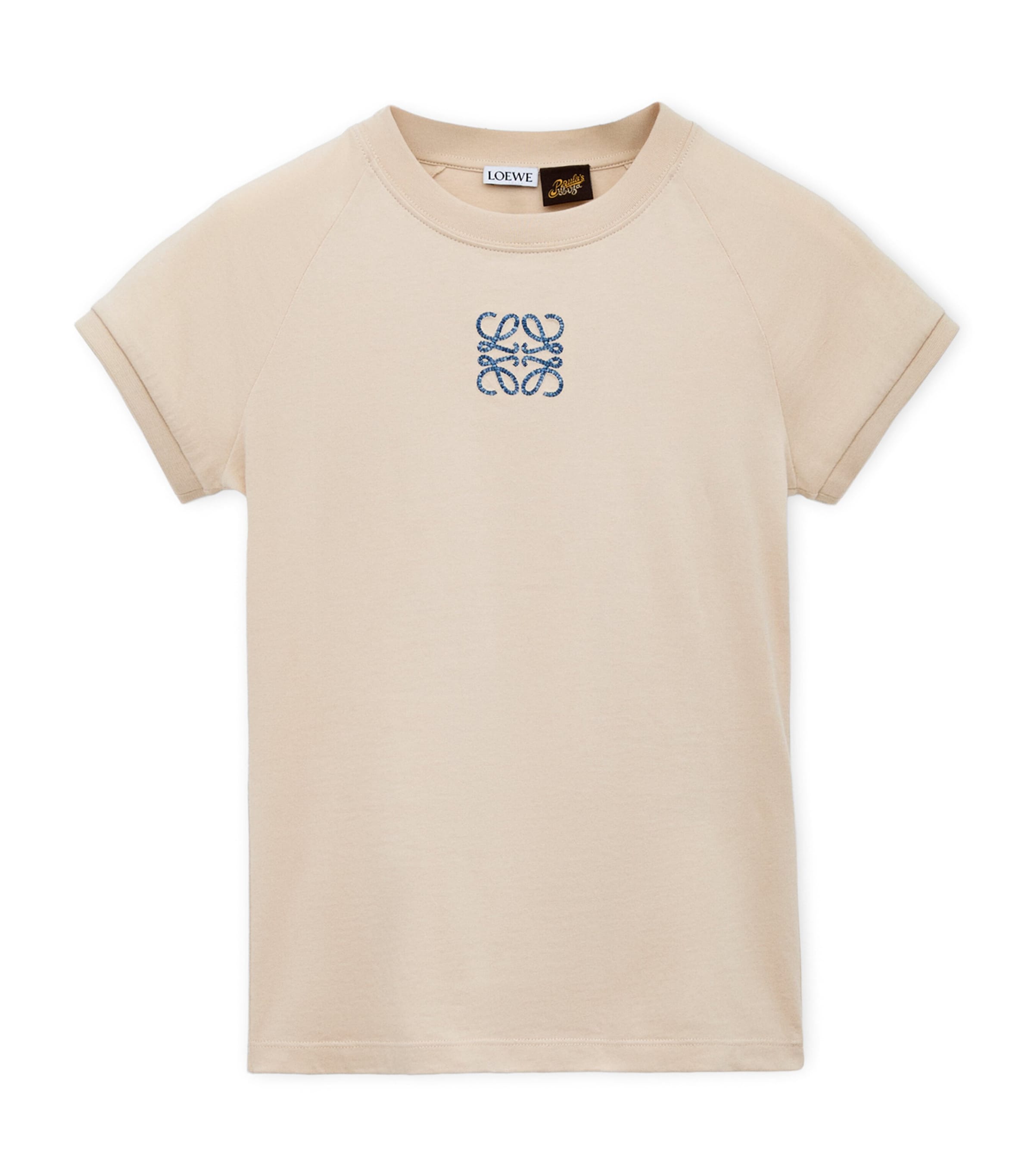 LOEWE Womens x Paula's Ibiza Cotton-Blend T-Shirt Light Beige Image 1