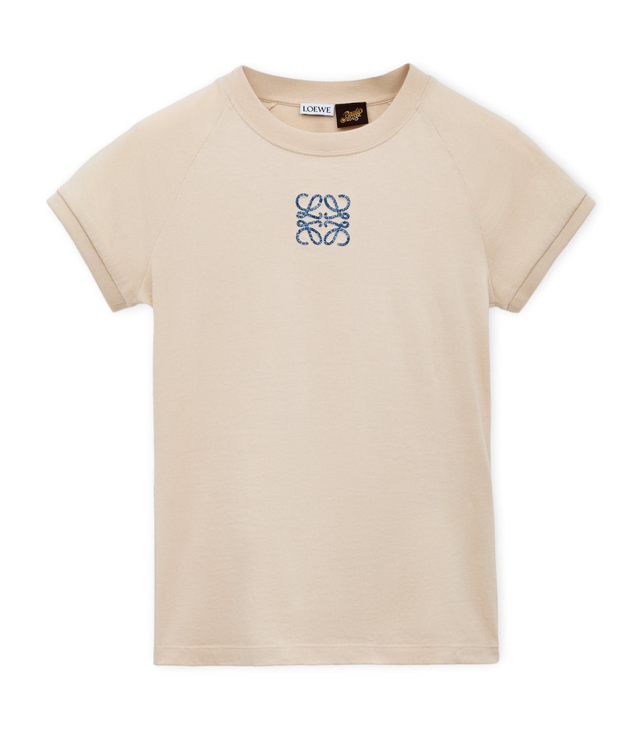 LOEWE Womens x Paula's Ibiza Cotton-Blend T-Shirt Light Beige Image 1