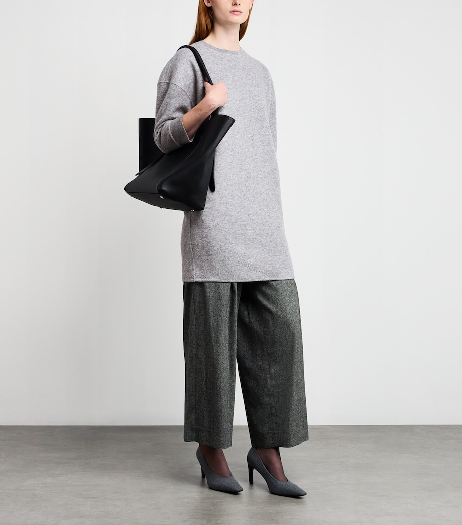 Virgin Wool-Blend Mini Dress MEDIUM GREY Image 2