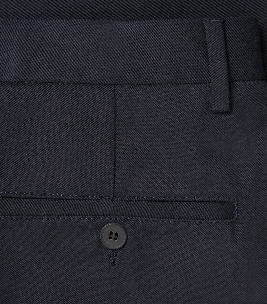 Sunspel Mens Cotton Drill Trousers Navy Image 6