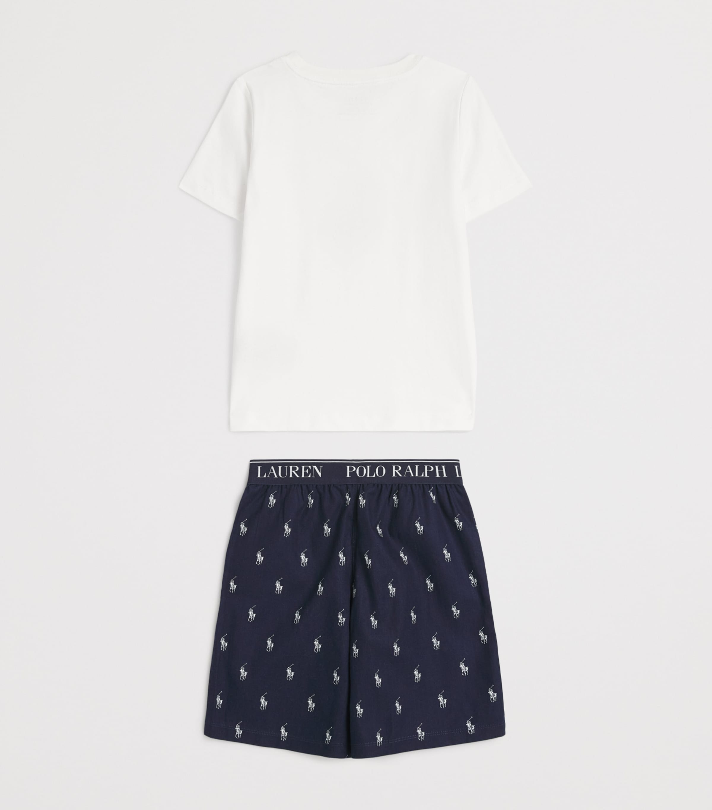 Cotton T-Shirt and Shorts Pyjama Set (4-7 Years) NEWPORT NAVY Image 2