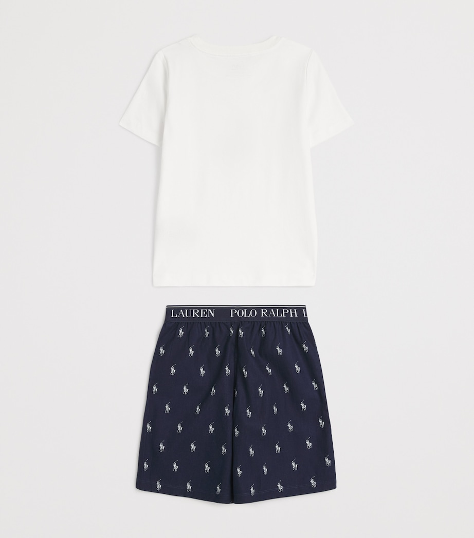 Cotton T-Shirt and Shorts Pyjama Set (4-7 Years) NEWPORT NAVY Image 2