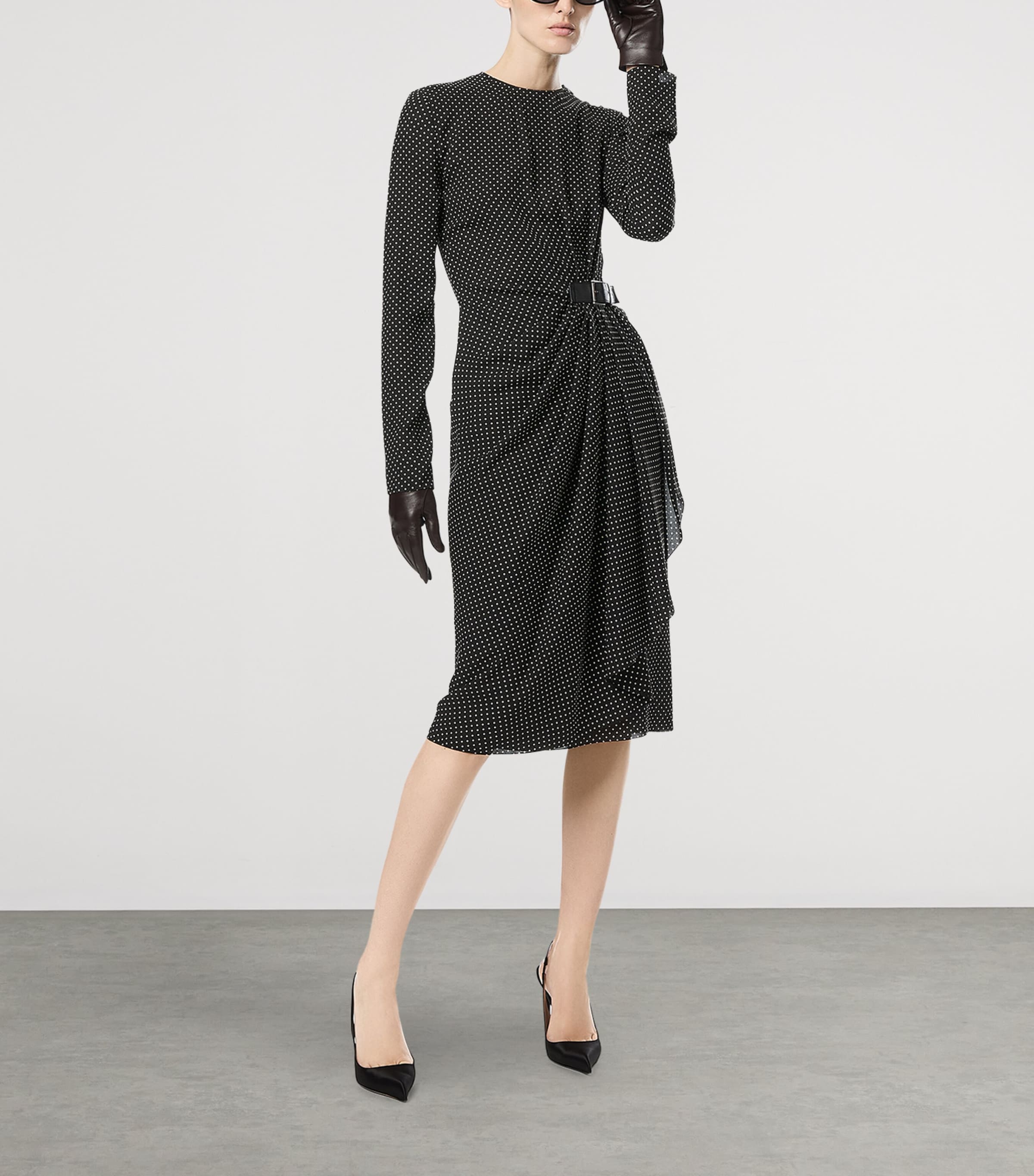 TOM FORD Womens Silk Polka Dot Midi Dress Nwg Image 2