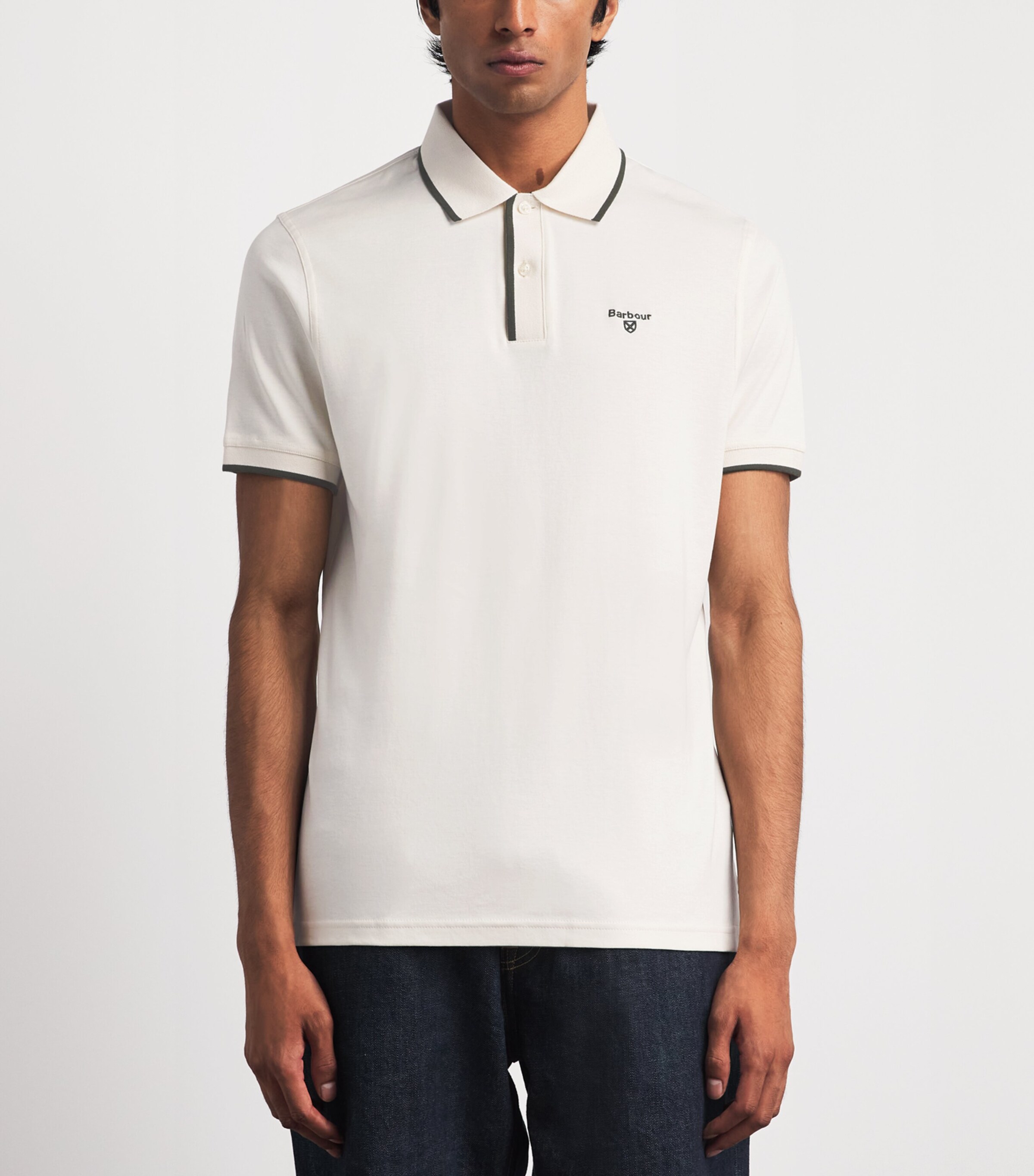Barbour Mens Callock Polo Shirt Whisper White Image 4