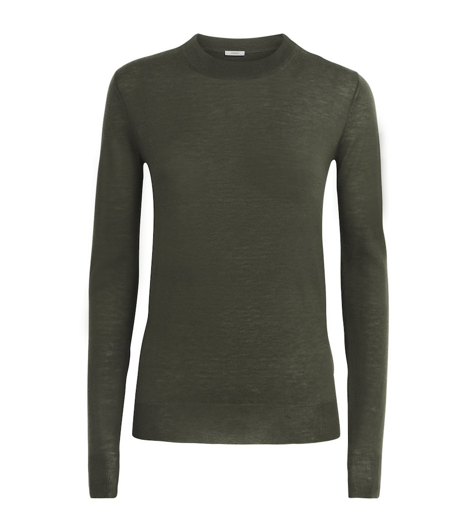 Joseph Womens Cashmere Cashair Sweater Palm Leaf Image 1