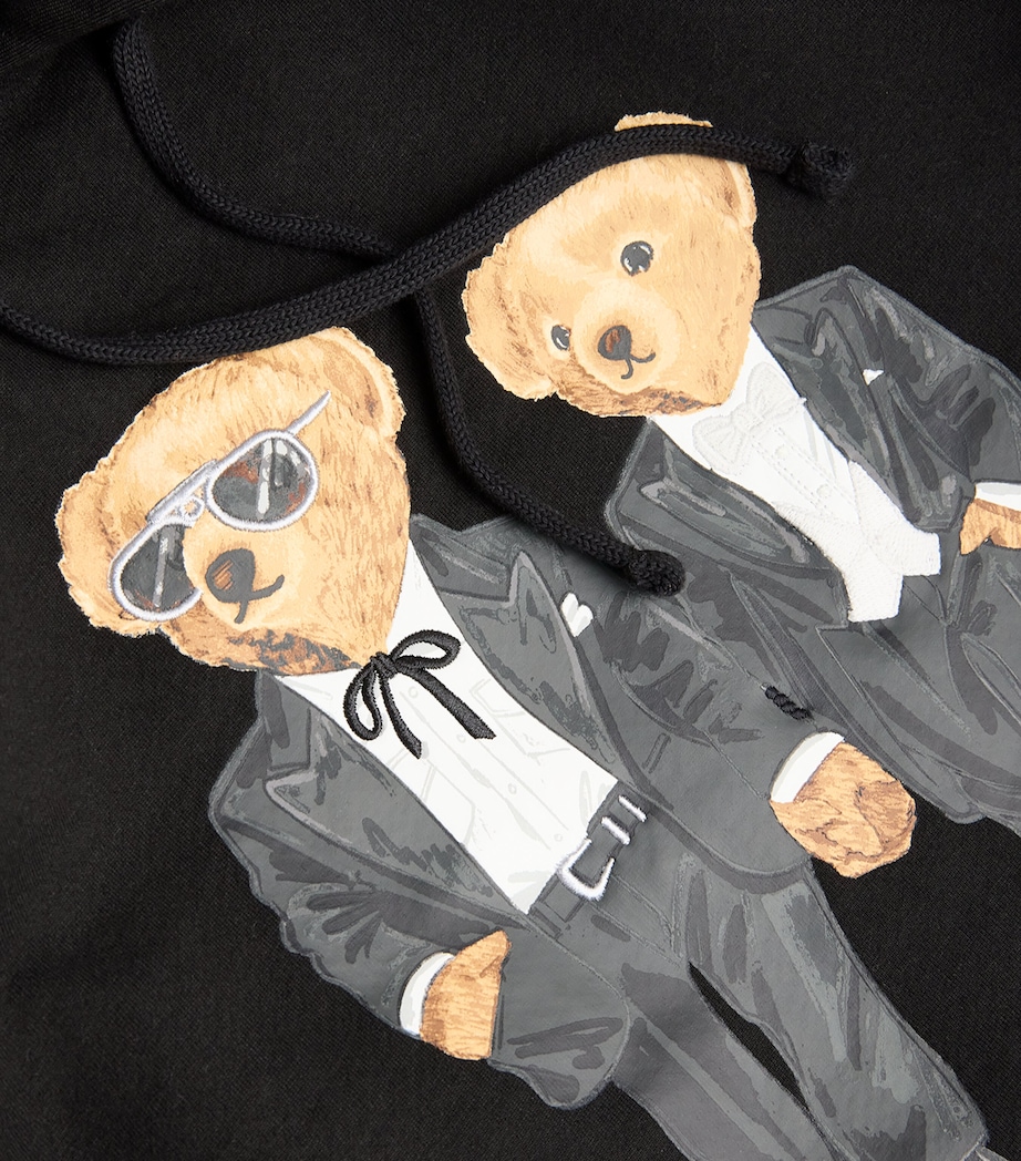 Cotton-Blend Ralph and Ricky Polo Bear Hoodie BLACK Image 5