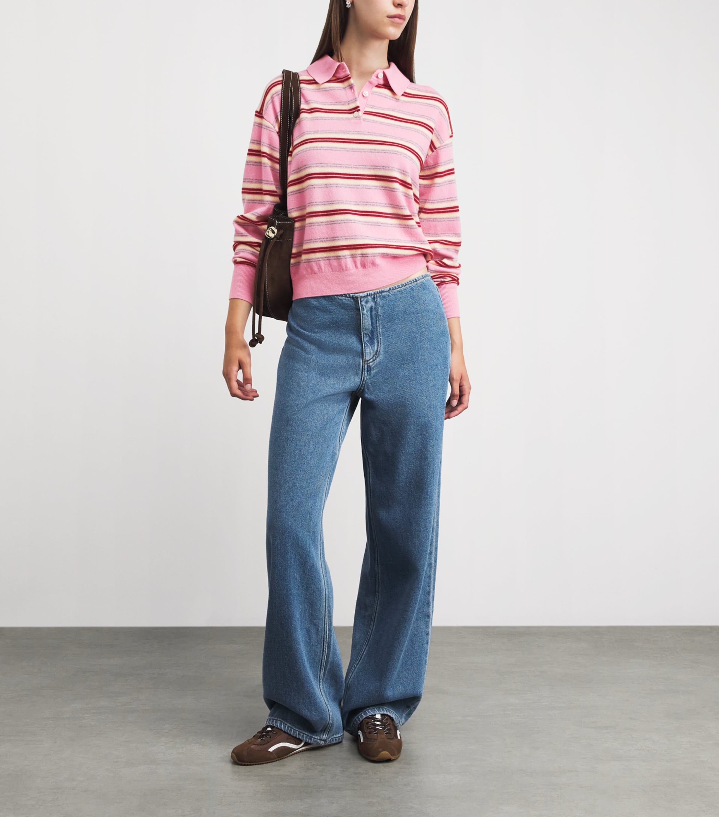Guest In Residence Womens Cashmere Collegiate Stripe Sweater Sprinkle Combo Sprco Image 2
