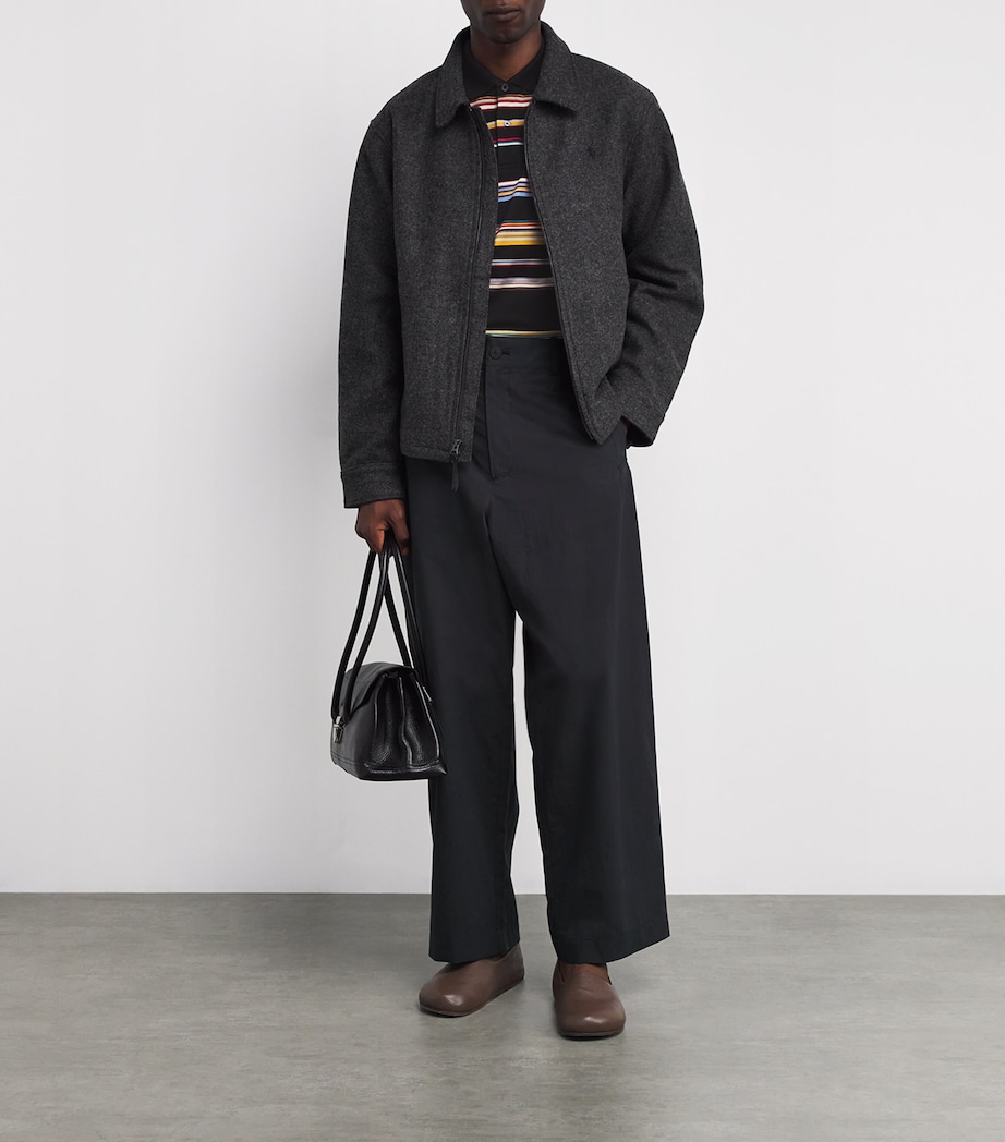 Cotton Signature Stripe Polo Shirt 79_BLACK Image 2