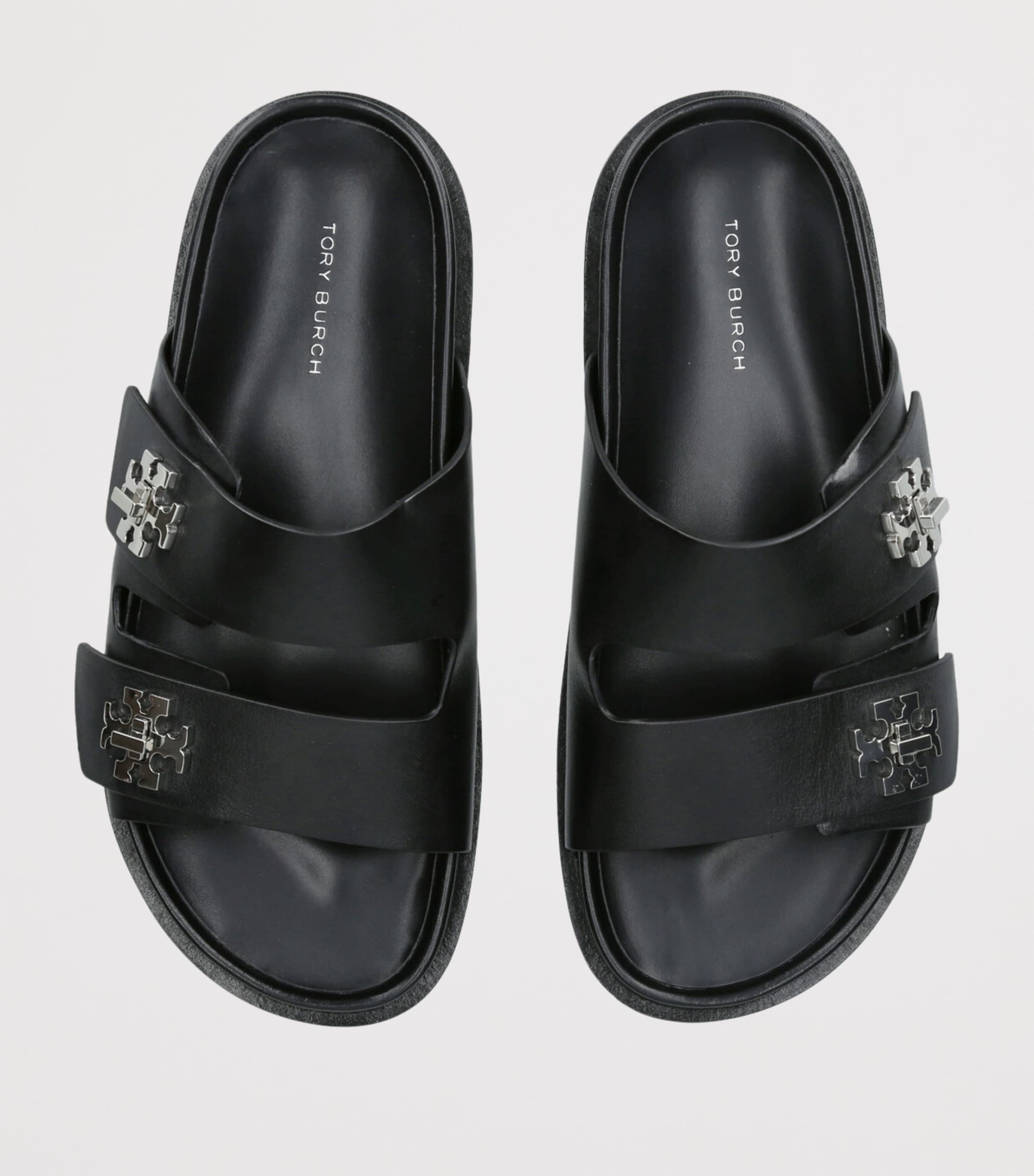 Leather Turnlock Slides BLACK Image 4