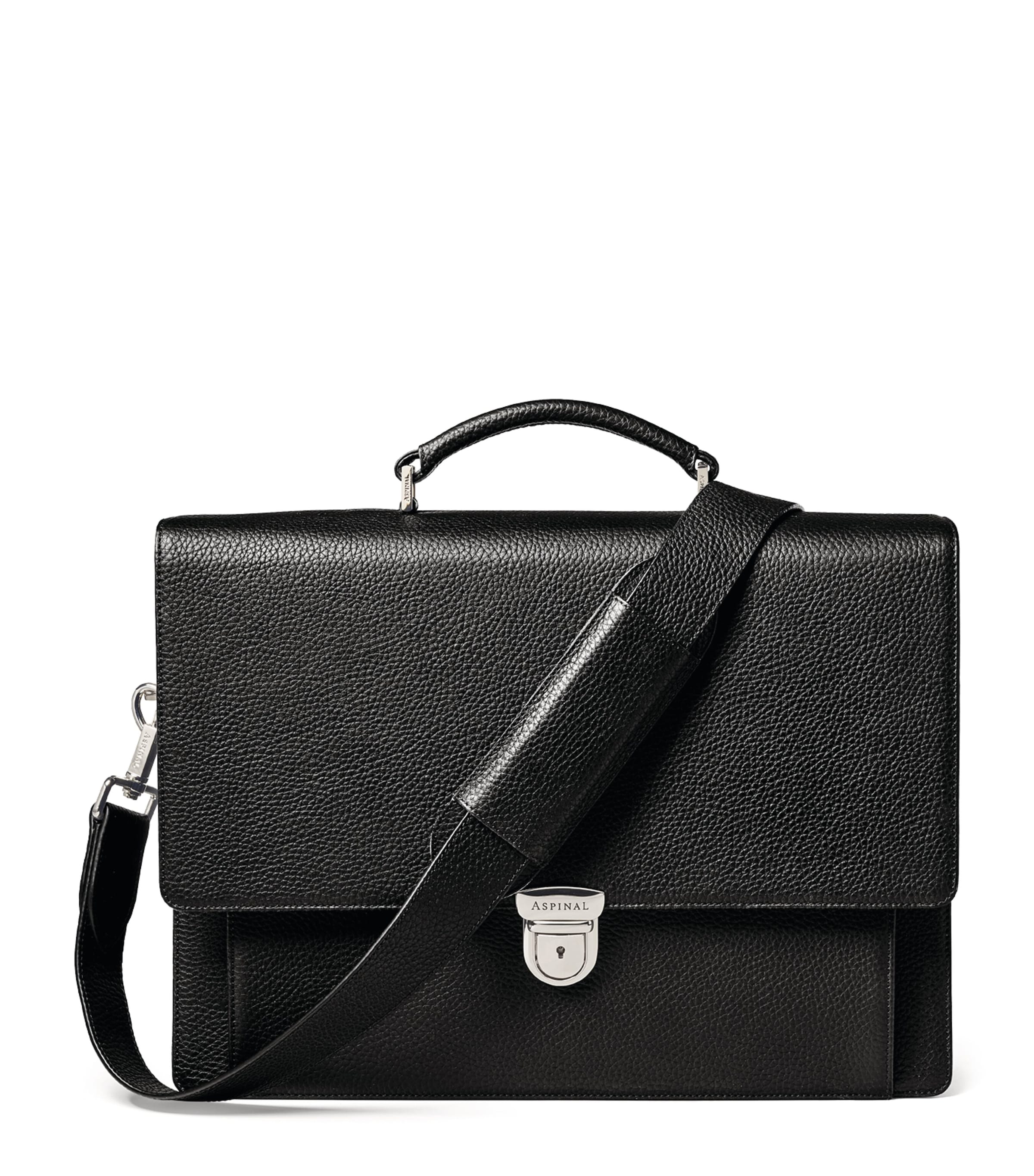 ASPINAL OF LONDON LEATHER CITY LAPTOP BRIEFCASE 