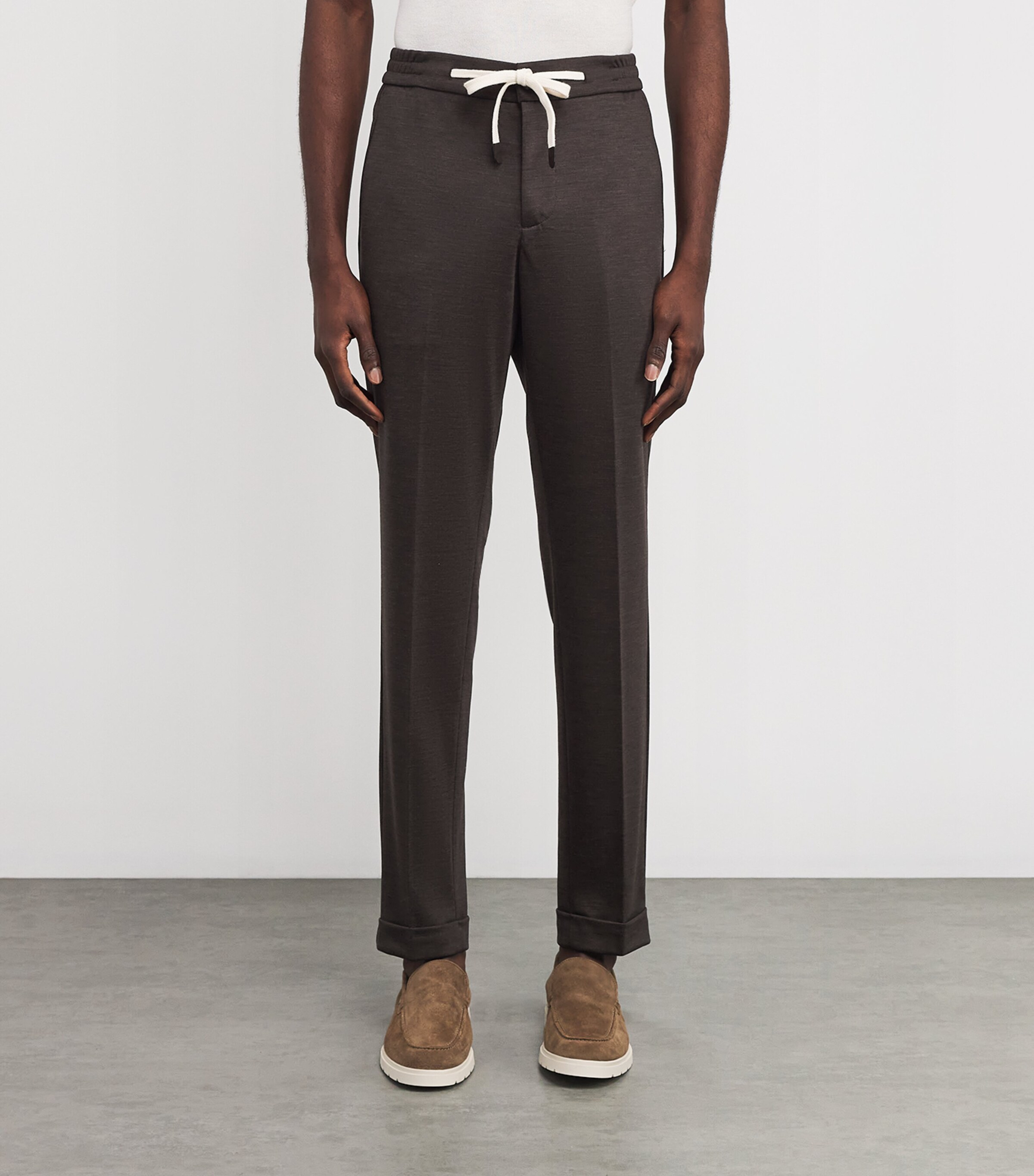 Marco Pescarolo Mens Virgin Wool Drawstring Tailored Trousers Image 3