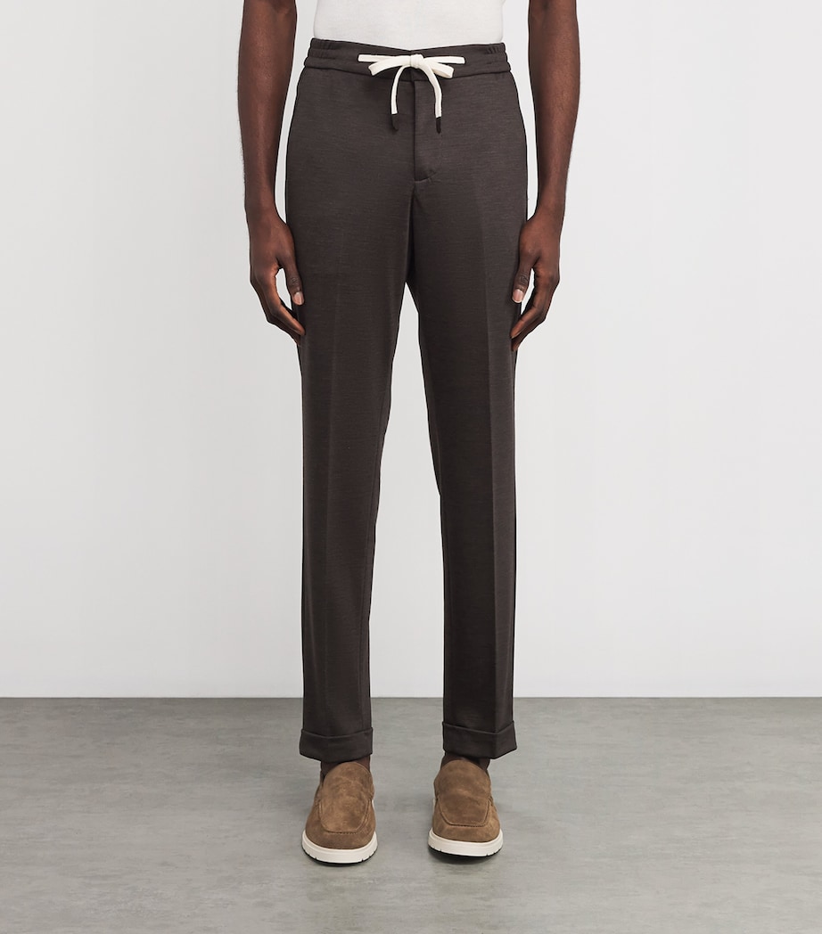 Marco Pescarolo Mens Virgin Wool Drawstring Tailored Trousers Image 3