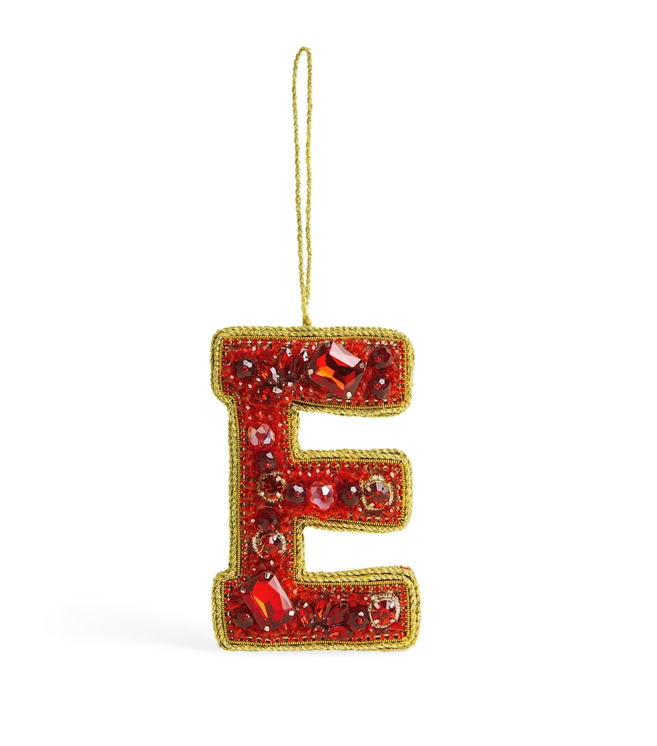 Embellished E Tree Decoration RED Image 1