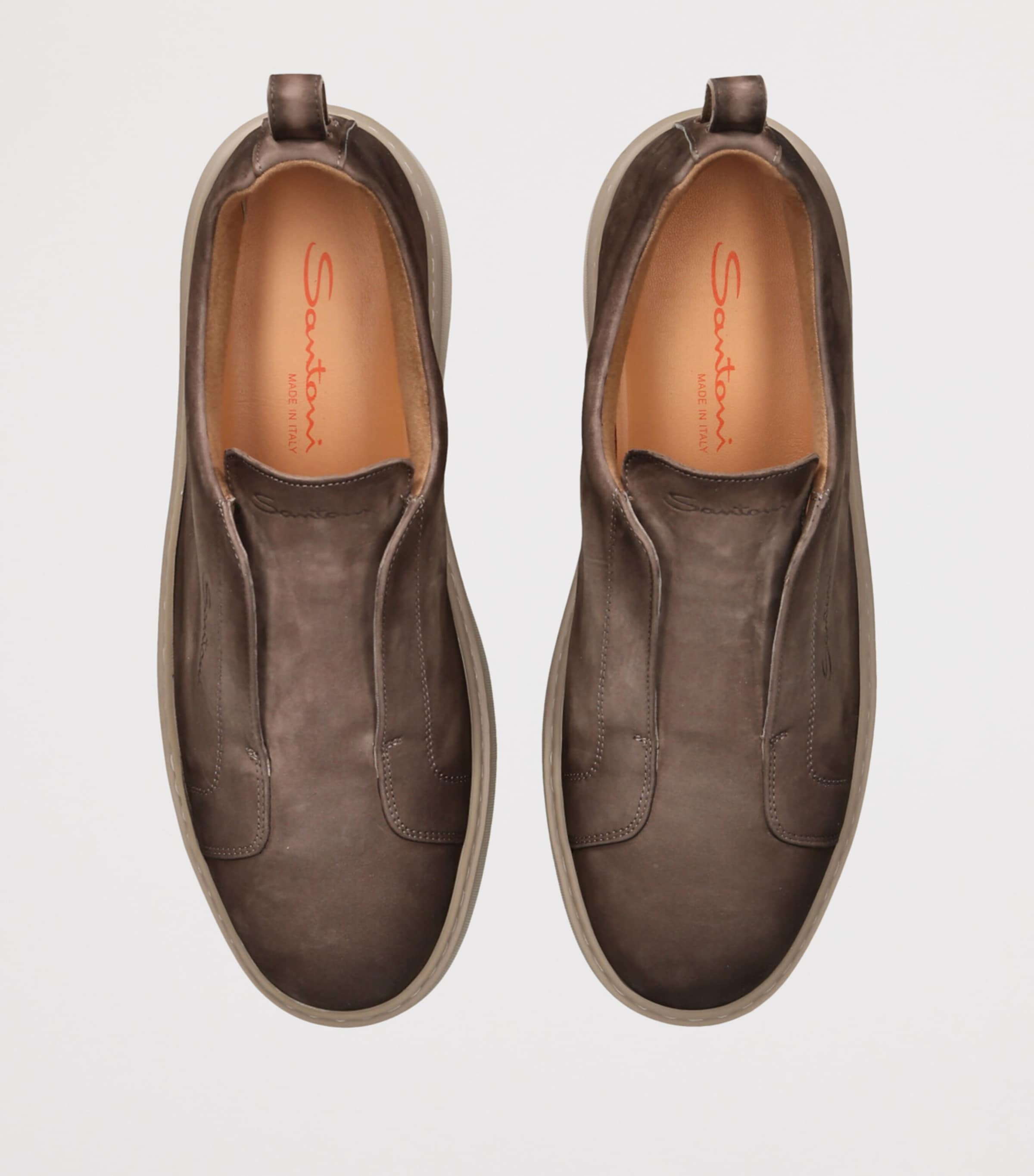 Santoni Leather Clean Icon Victory Sneakers Beige Image 4