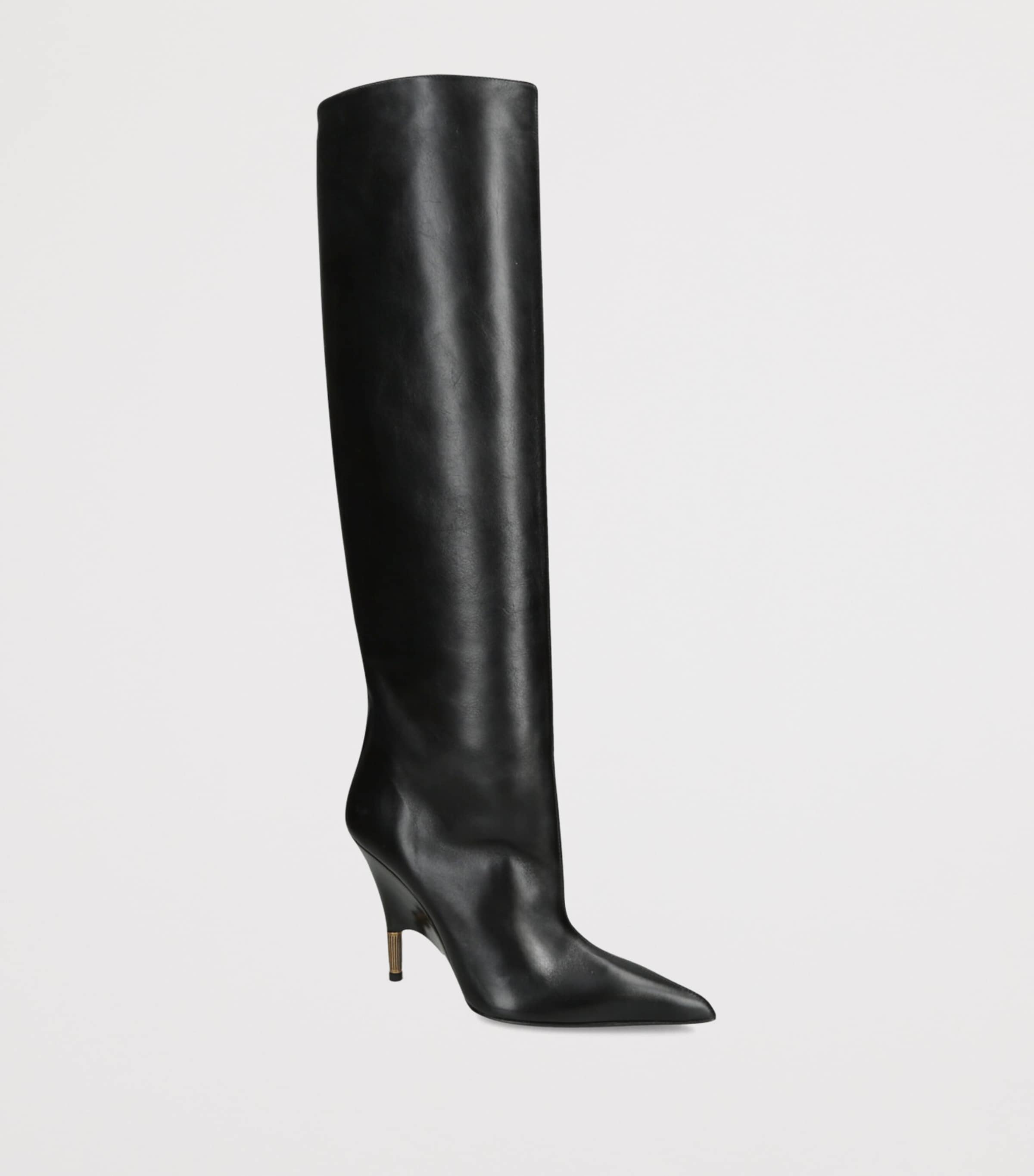 Khaite Leather Bella Knee-High Boots 100 Black Image 3