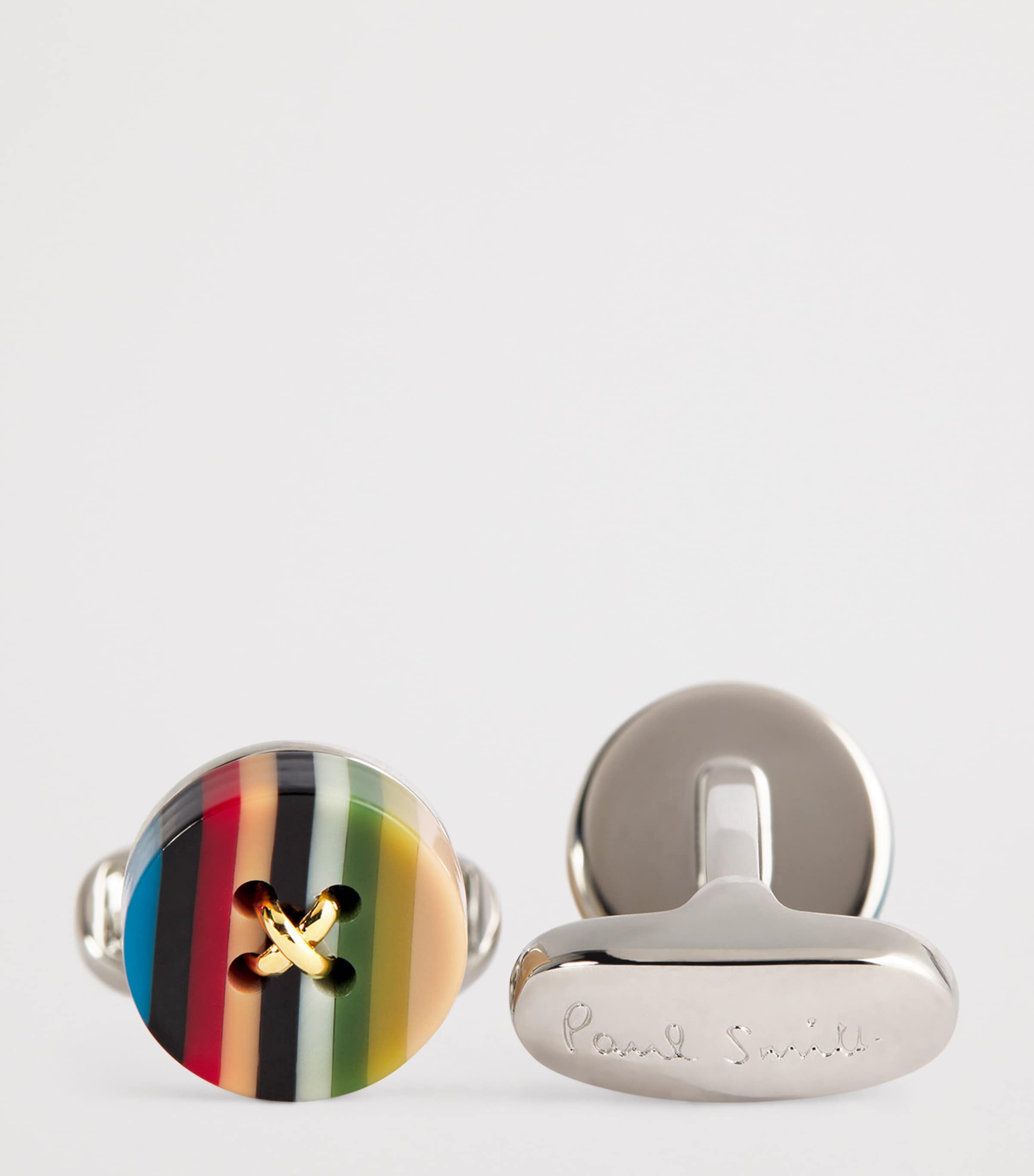 Signature Stripe Button Cufflinks MULTICOLOUR Image 6