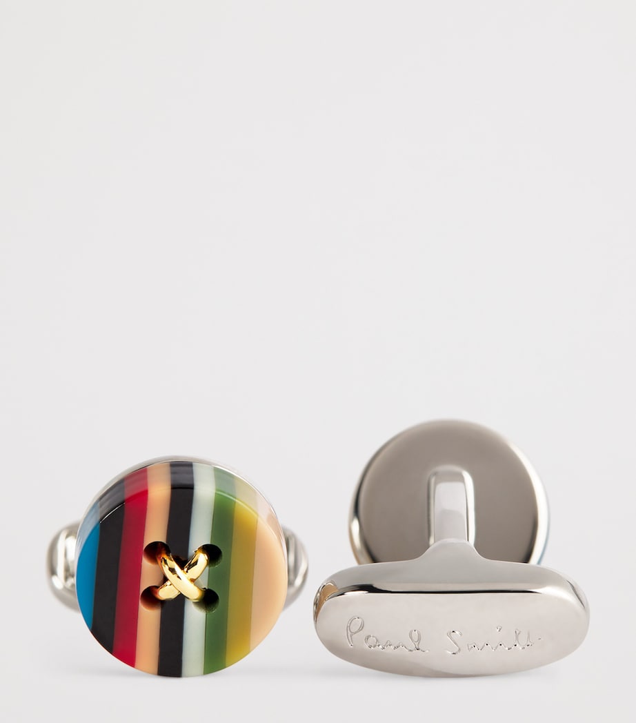 Signature Stripe Button Cufflinks MULTICOLOUR Image 6