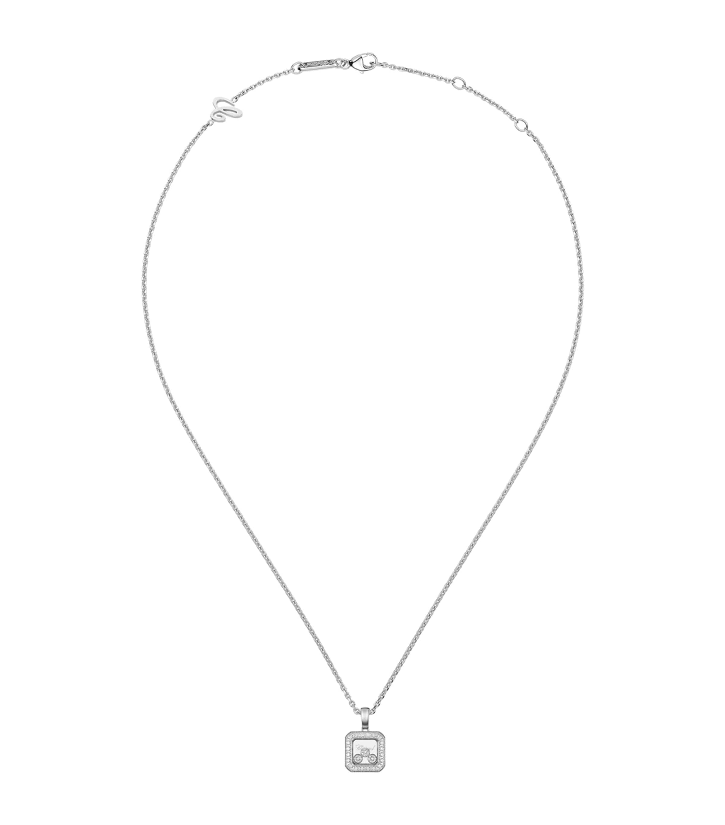 White Gold and Diamond Happy Diamonds Icons Necklace 18K WHITE GOLD Image 1