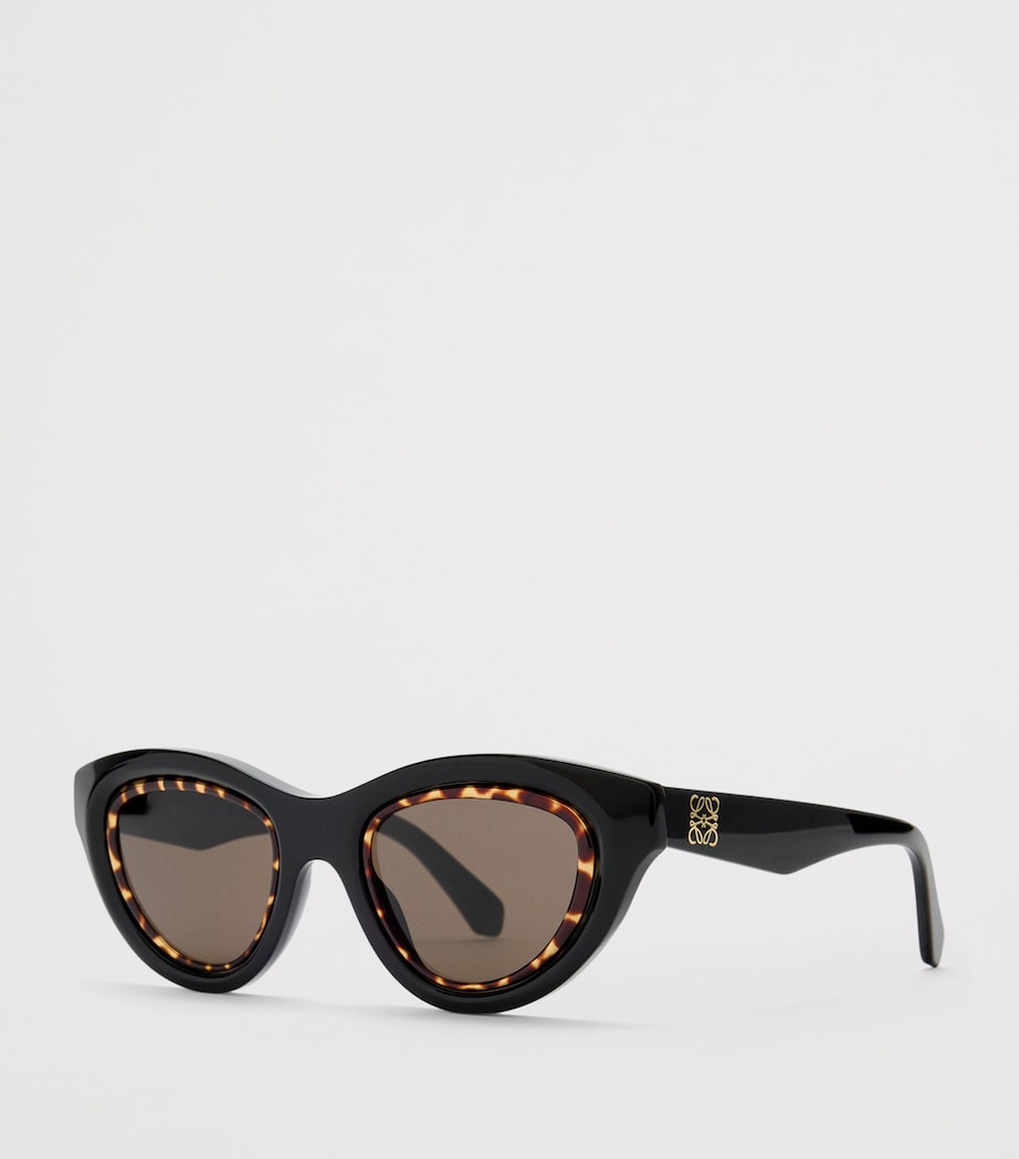 Acetate Mini Cat Eye Anagram Sunglasses BLACK Image 2