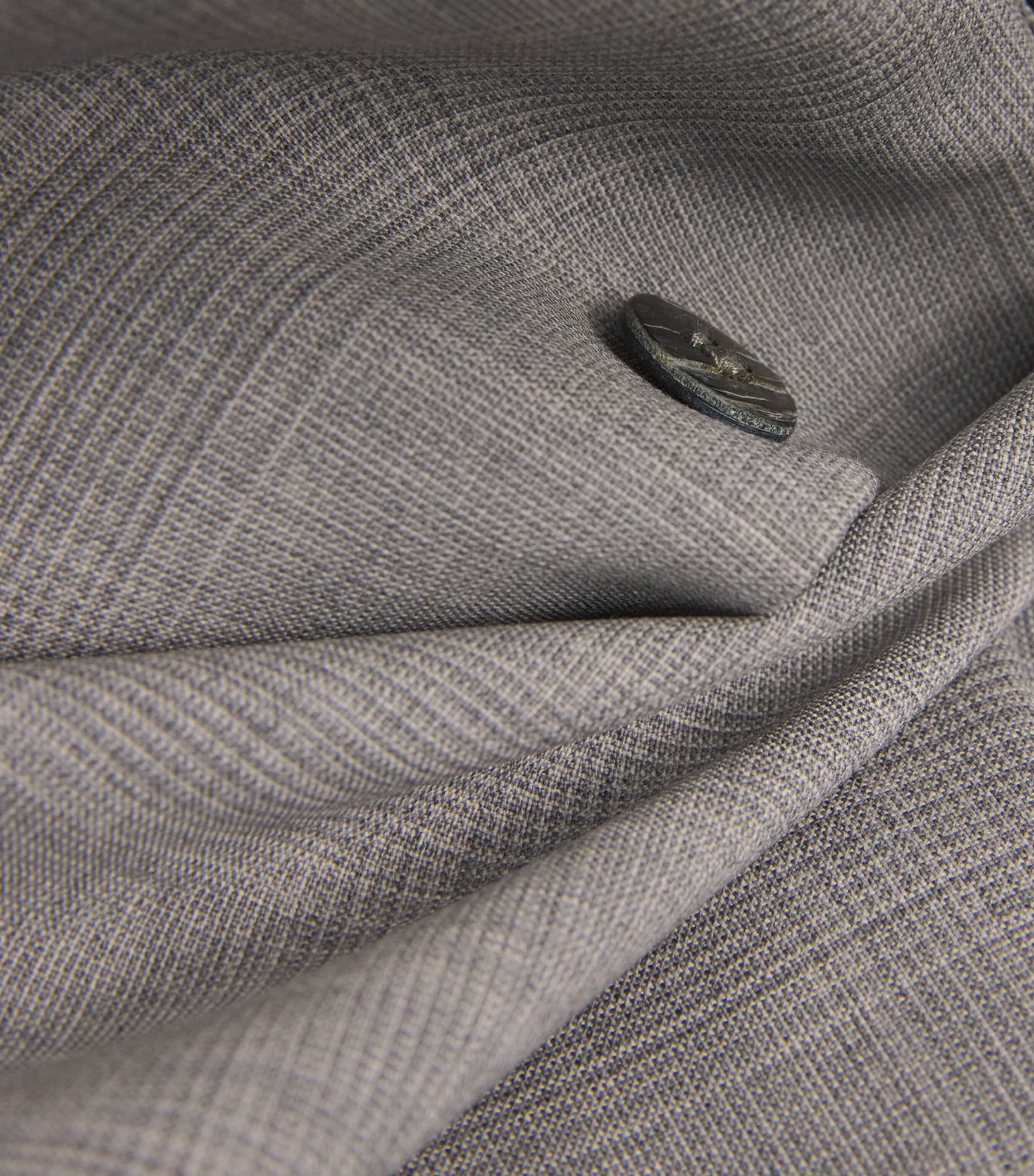 Virgin Wool Wide A-Line Shirt Jacket GREY Image 5