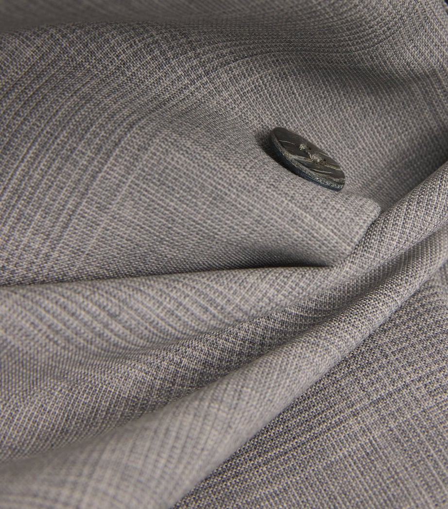 Virgin Wool Wide A-Line Shirt Jacket GREY Image 5