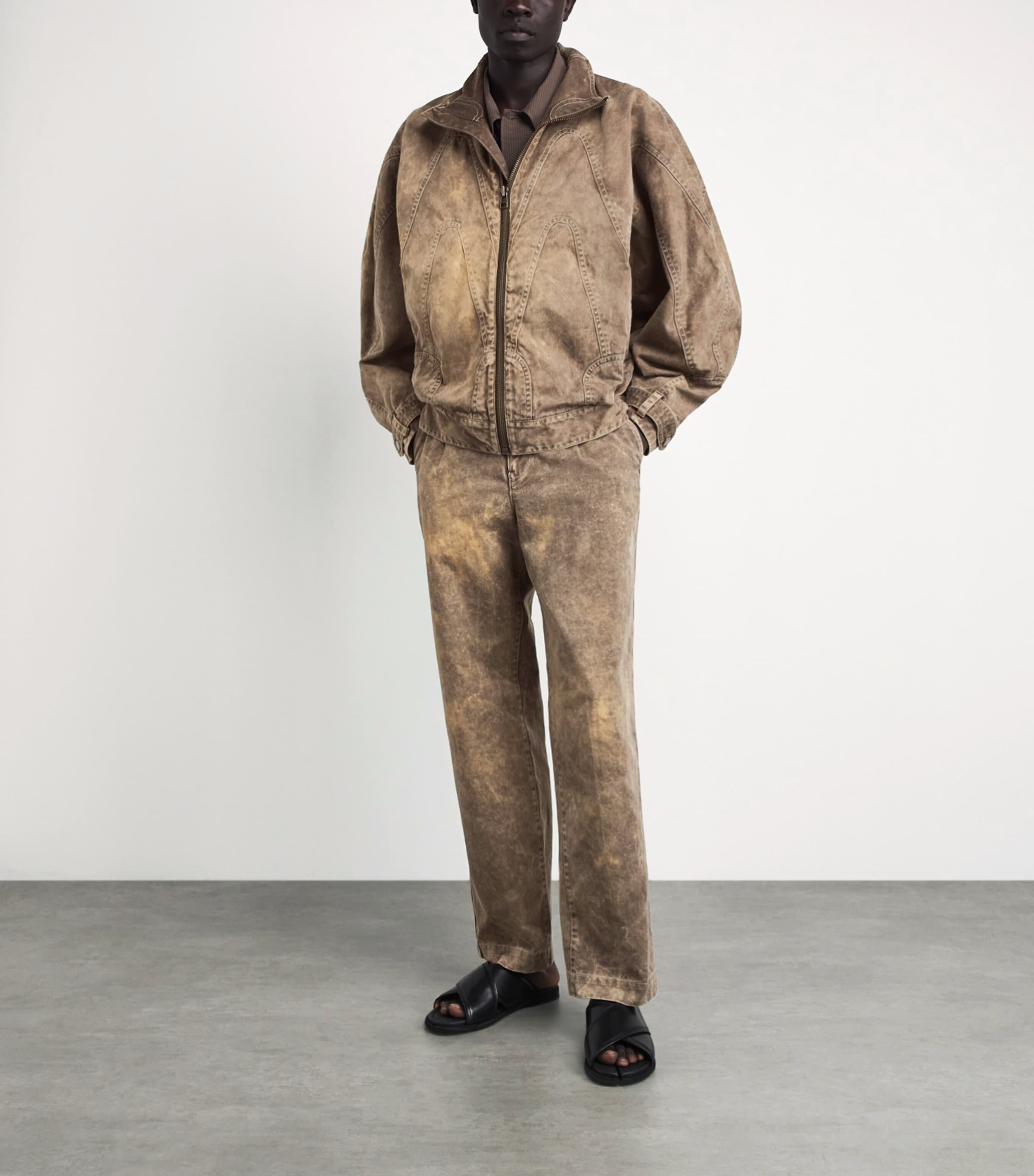 IM MEN Mens Elements Straight Trousers Dark Beige Image 2