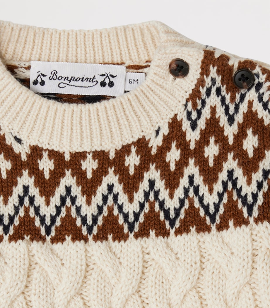 Wool-Cotton Joshua Sweater (6-18 Months) MARRON Image 3