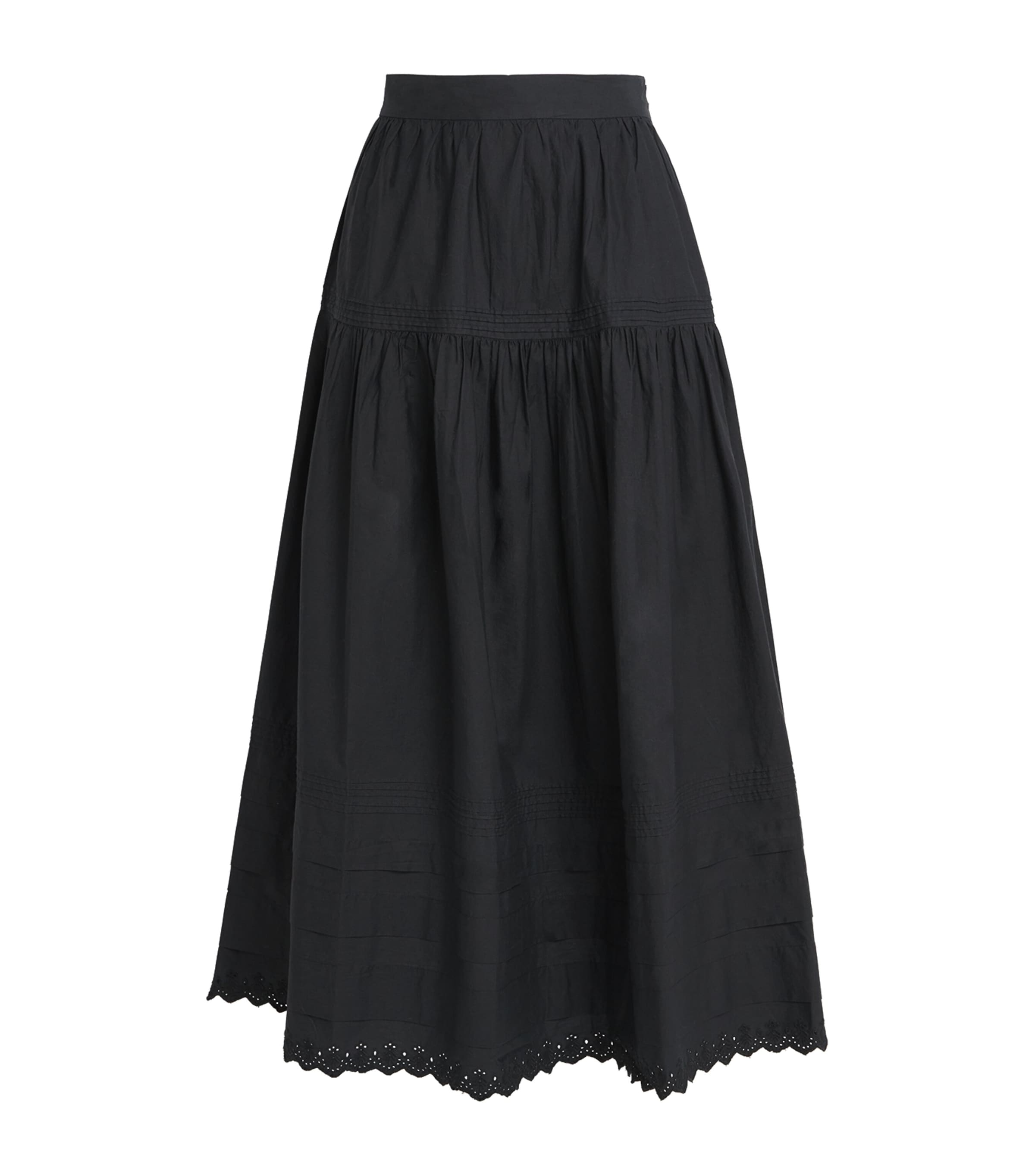 Organic Cotton Sebastiane Midi Skirt BLACK Image 1