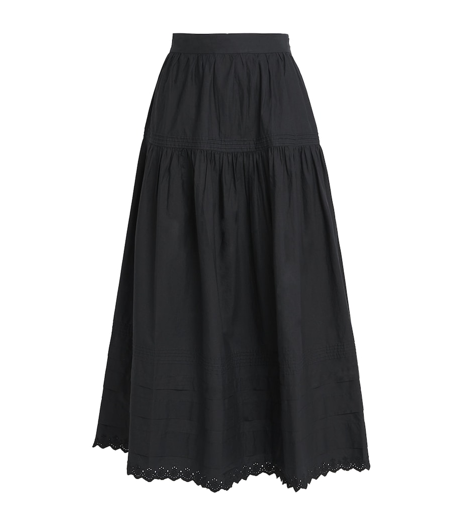 Organic Cotton Sebastiane Midi Skirt BLACK Image 1