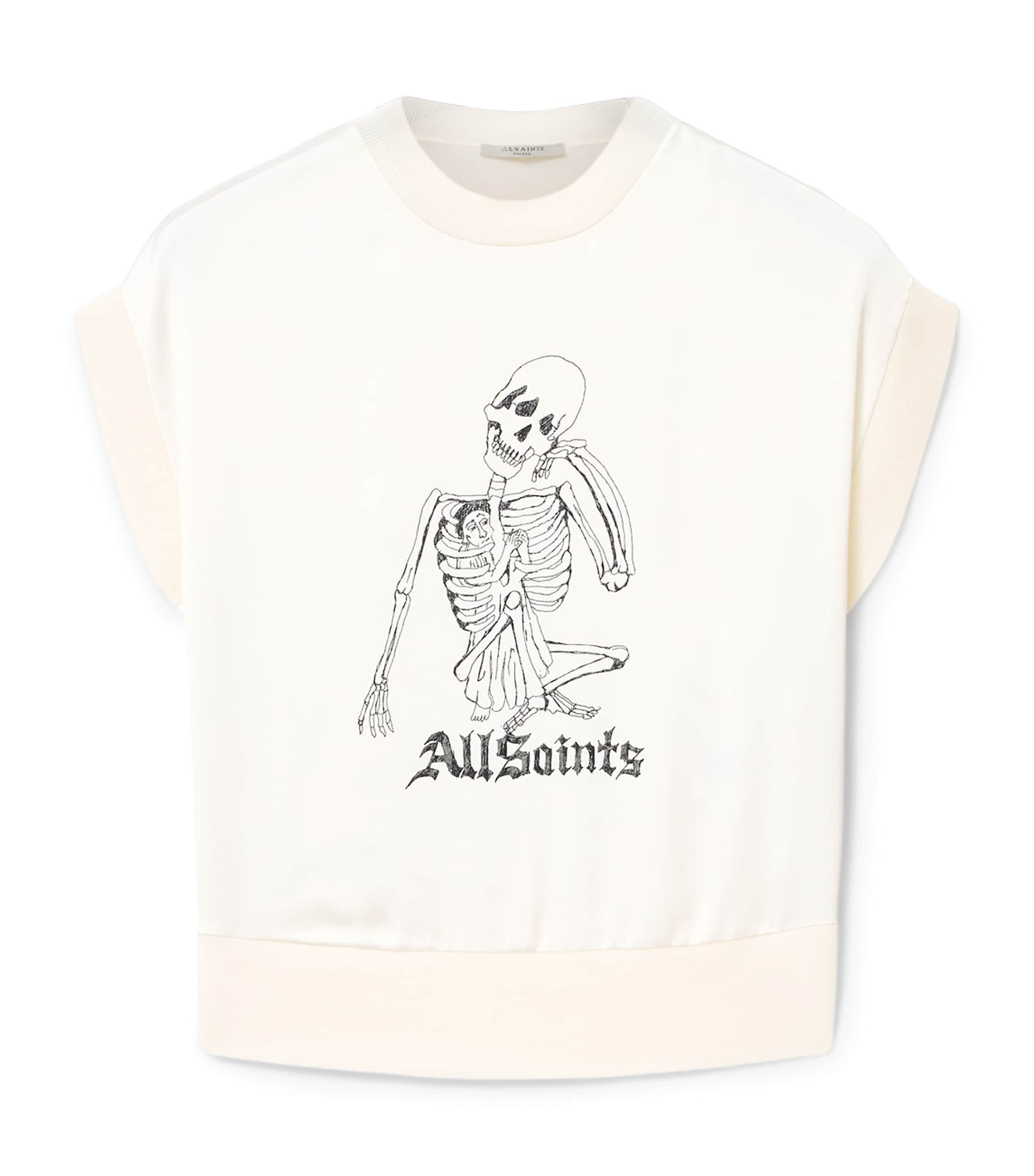 AllSaints Womens Printed Terra T-Shirt Chalk White Image 1