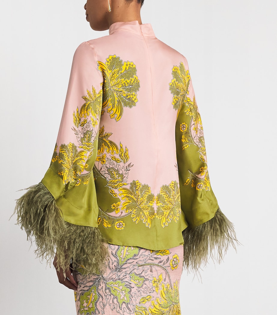 La Doublej Womens Ostrich Feather-Trim Scala Top Swathe Placée Image 5
