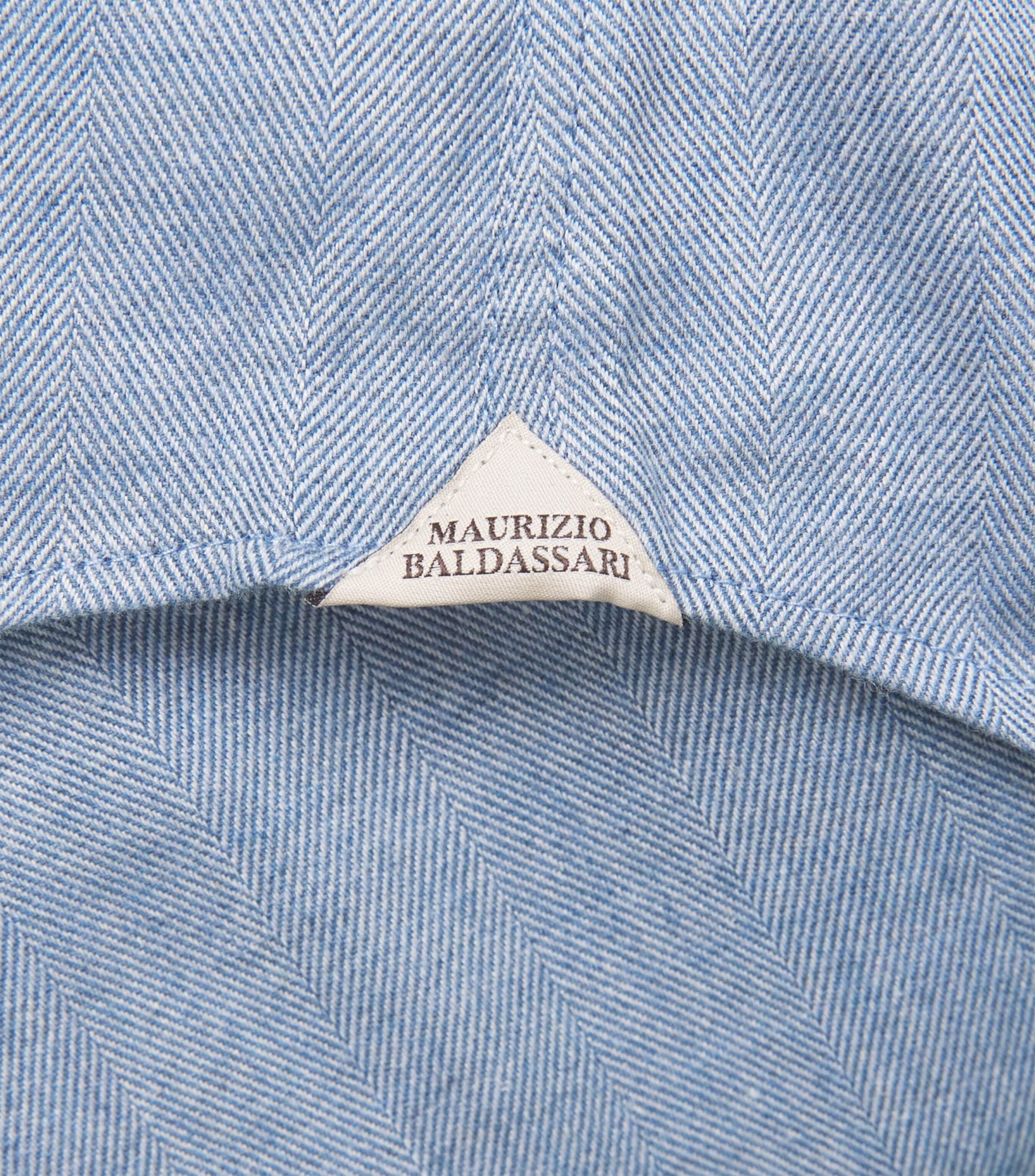 Maurizio Baldassari Mens Cotton-Lyocell Santini Shirt Air Blue Image 7